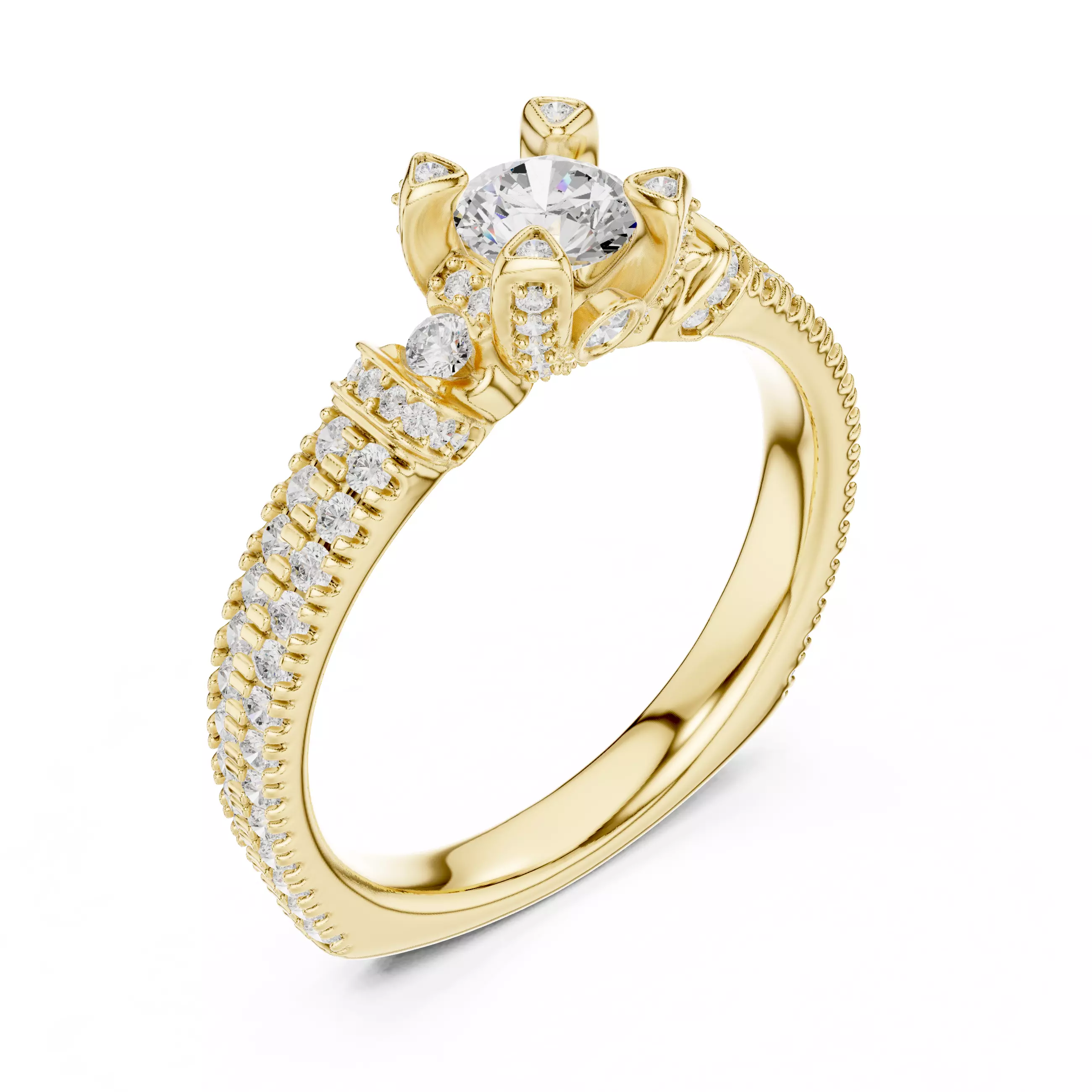 Solitaire Ring 3dm stl renders animation videos details 3D print model_11
