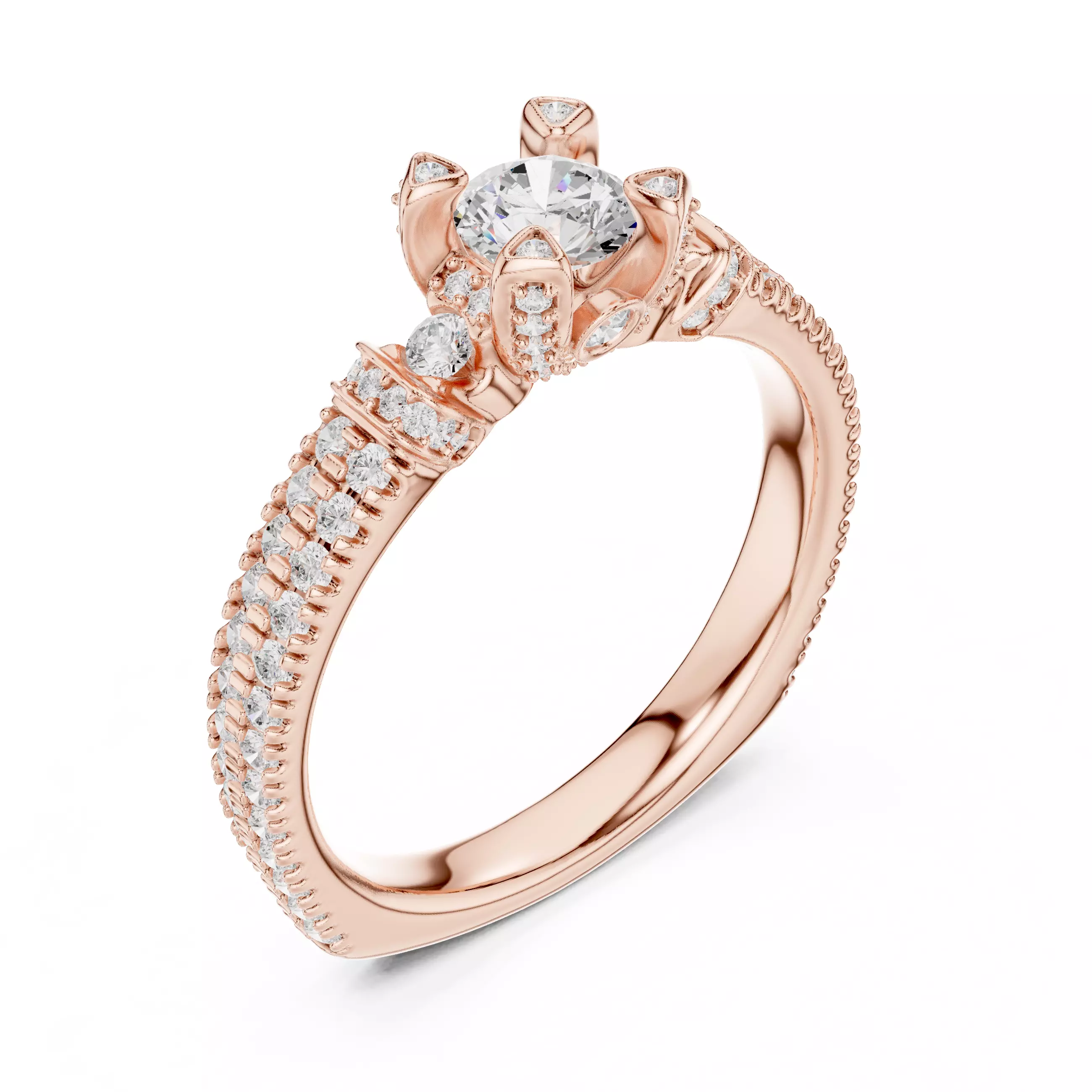 Solitaire Ring 3dm stl renders animation videos details 3D print model_4