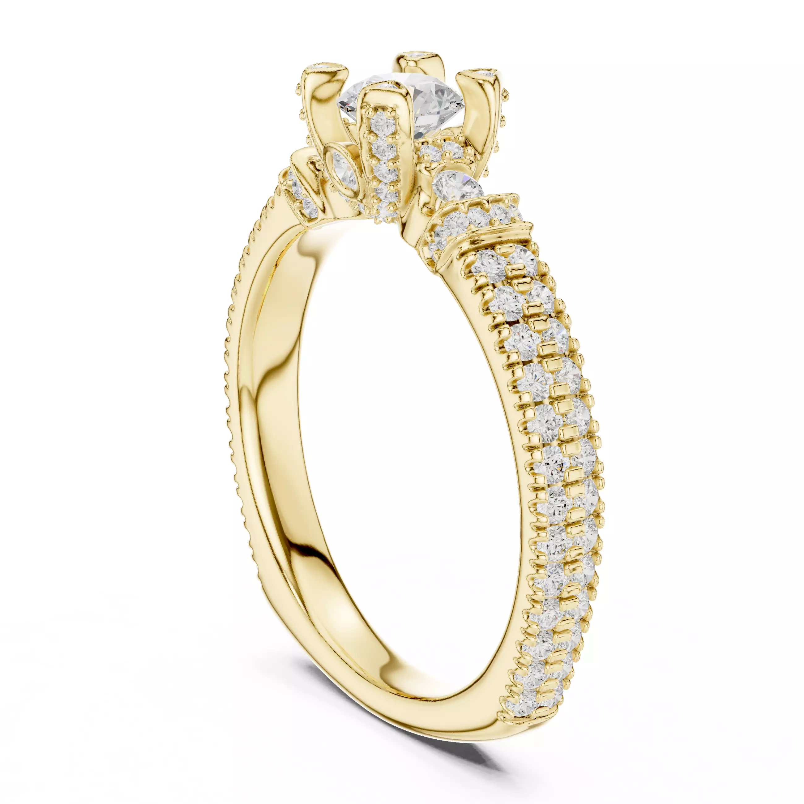 Solitaire Ring 3dm stl renders animation videos details 3D print model_10