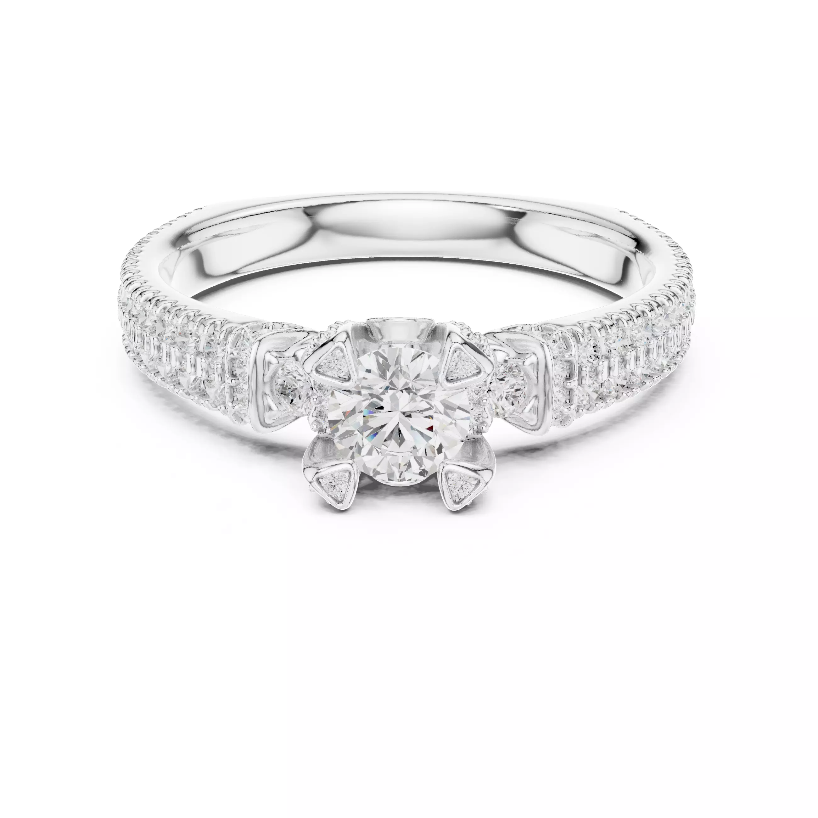 Solitaire Ring 3dm stl renders animation videos details 3D print model_9