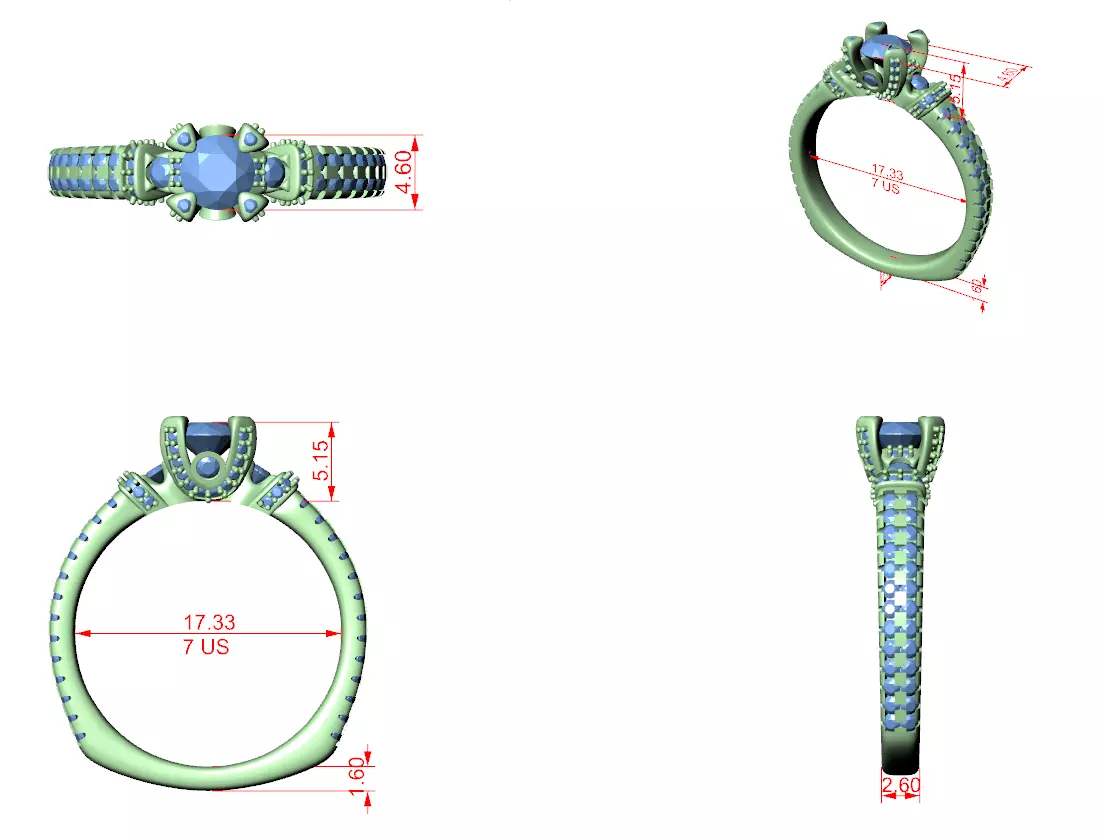 Solitaire Ring 3dm stl renders animation videos details 3D print model_1