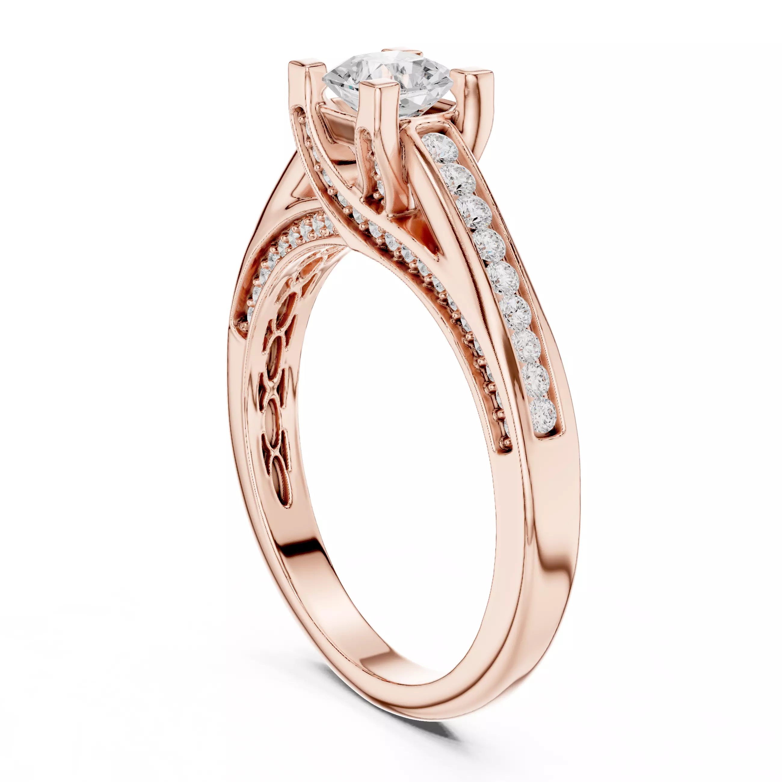 Solitaire Ring 3dm stl renders animation videos details 3D print model_1