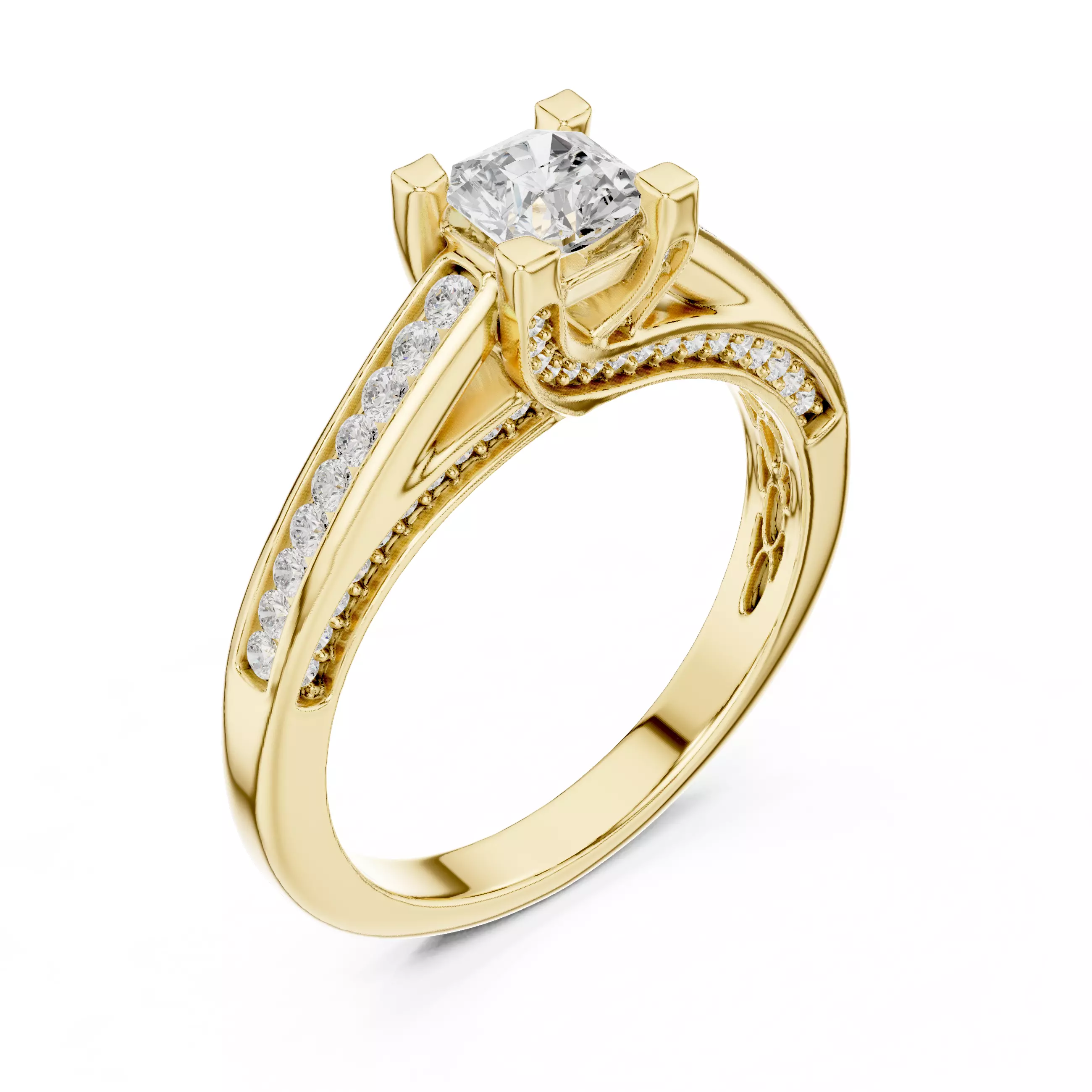 Solitaire Ring 3dm stl renders animation videos details 3D print model_9