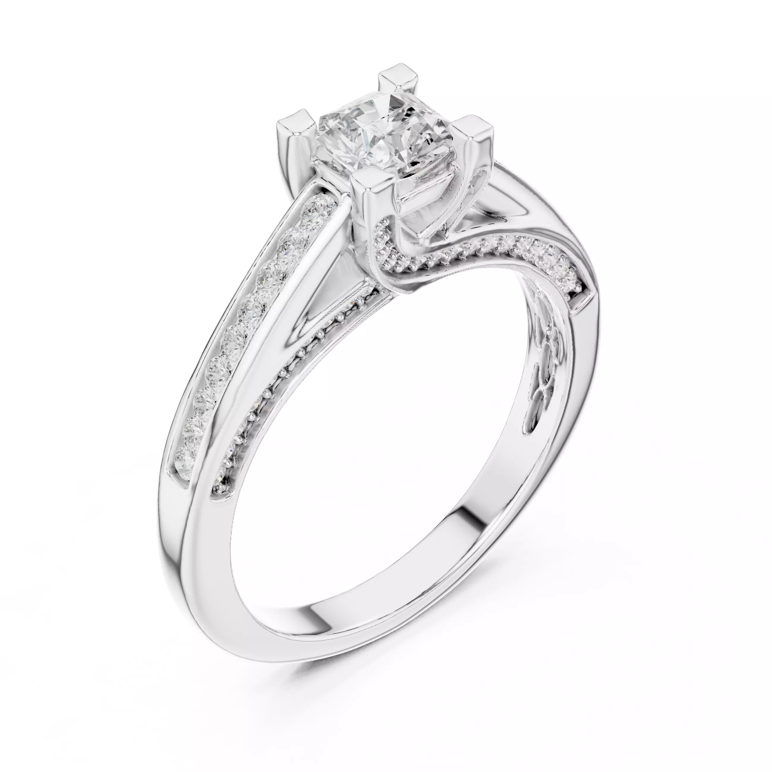 Solitaire Ring 3dm stl renders animation videos details 3D print model_5