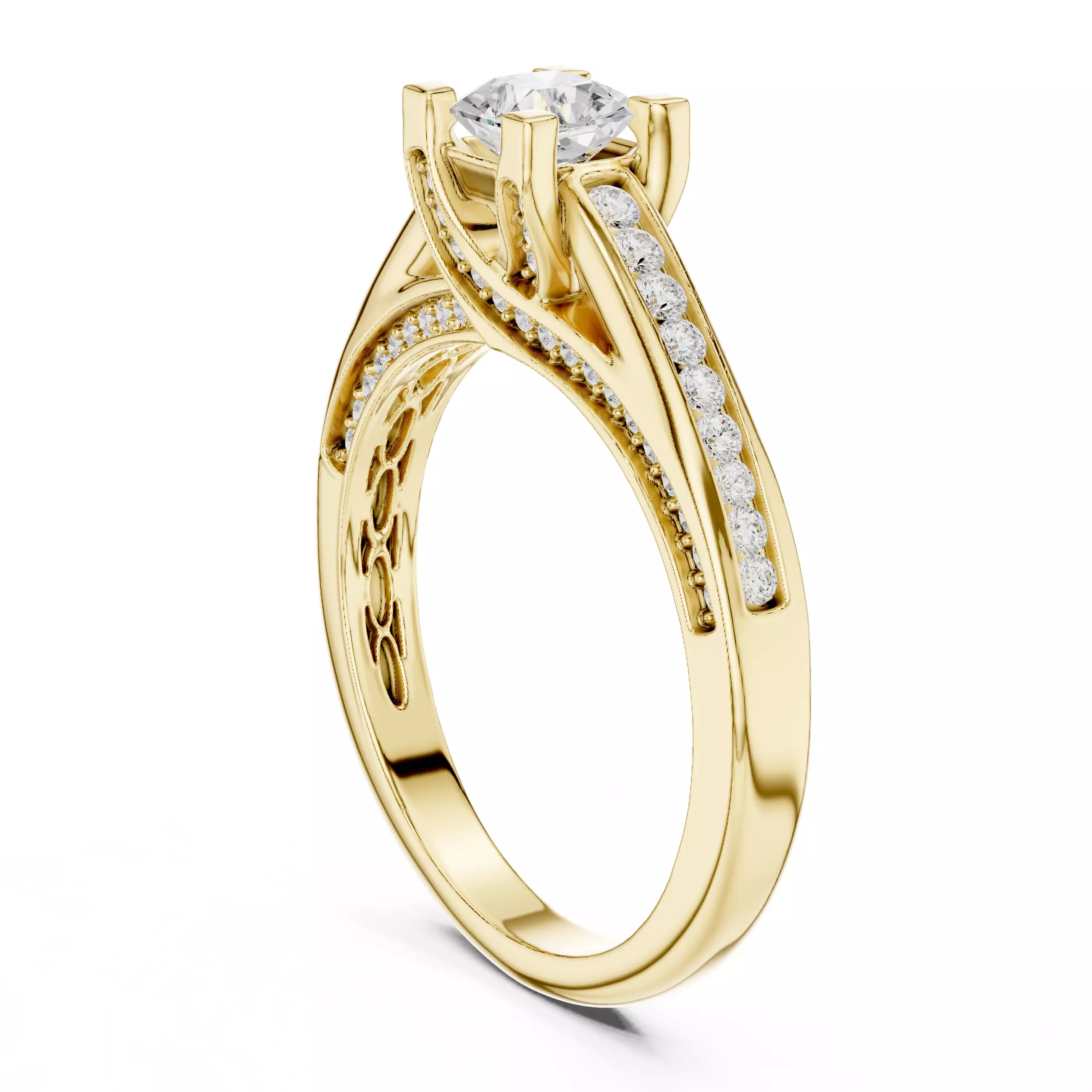 Solitaire Ring 3dm stl renders animation videos details 3D print model_8