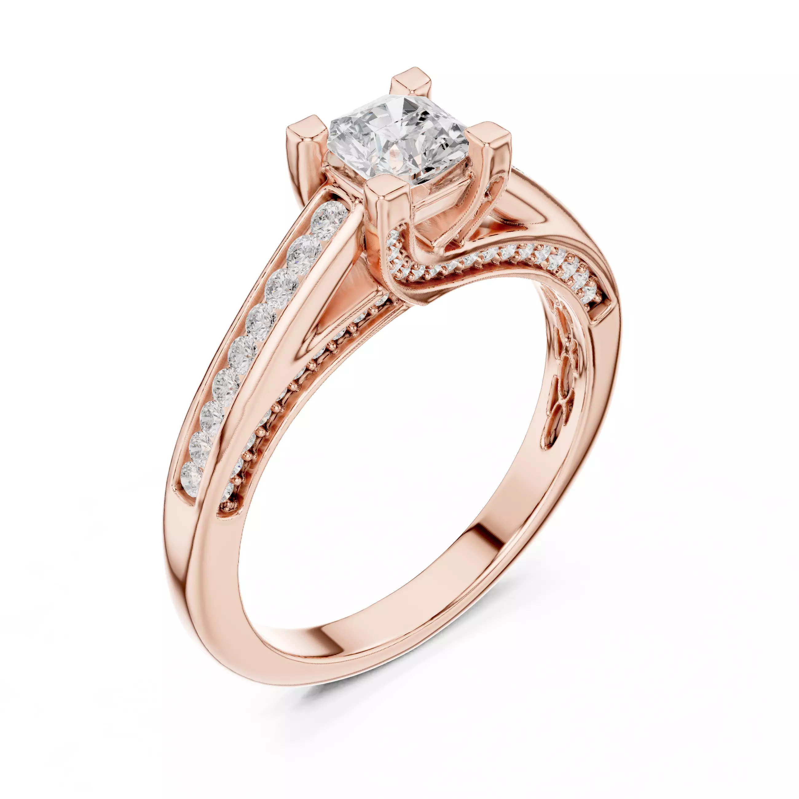 Solitaire Ring 3dm stl renders animation videos details 3D print model_4