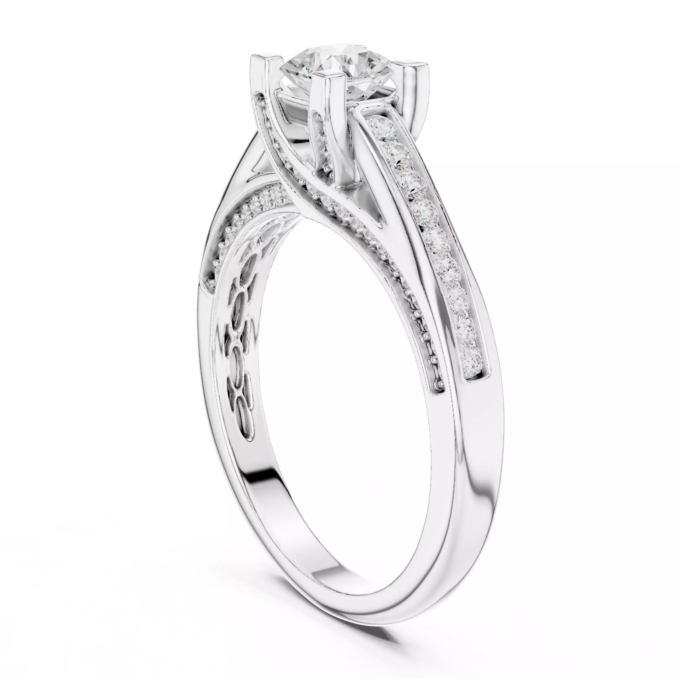 Solitaire Ring 3dm stl renders animation videos details 3D print model_6