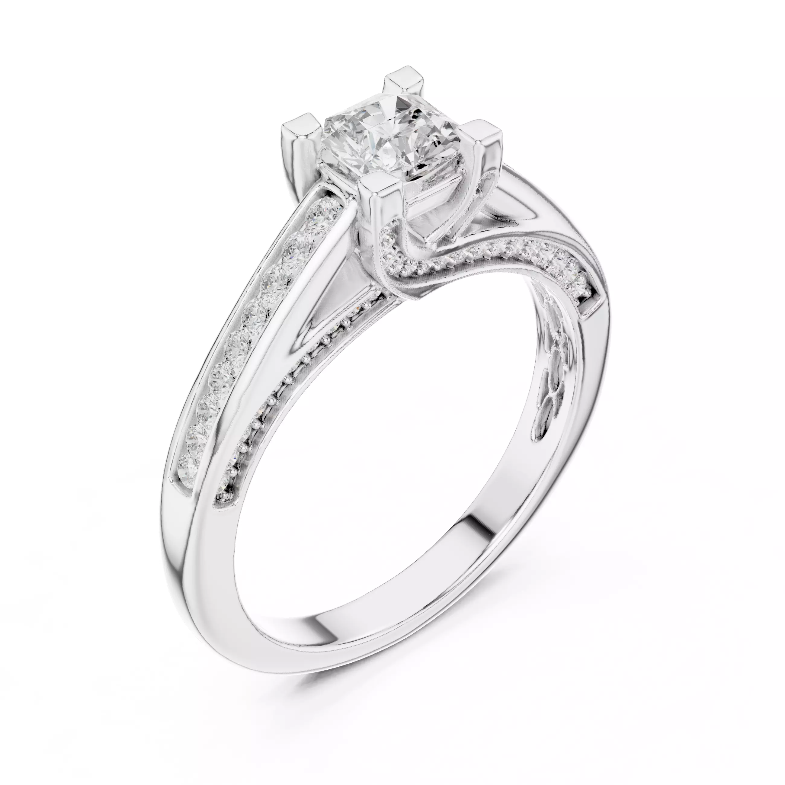 Solitaire Ring 3dm stl renders animation videos details 3D print model_7