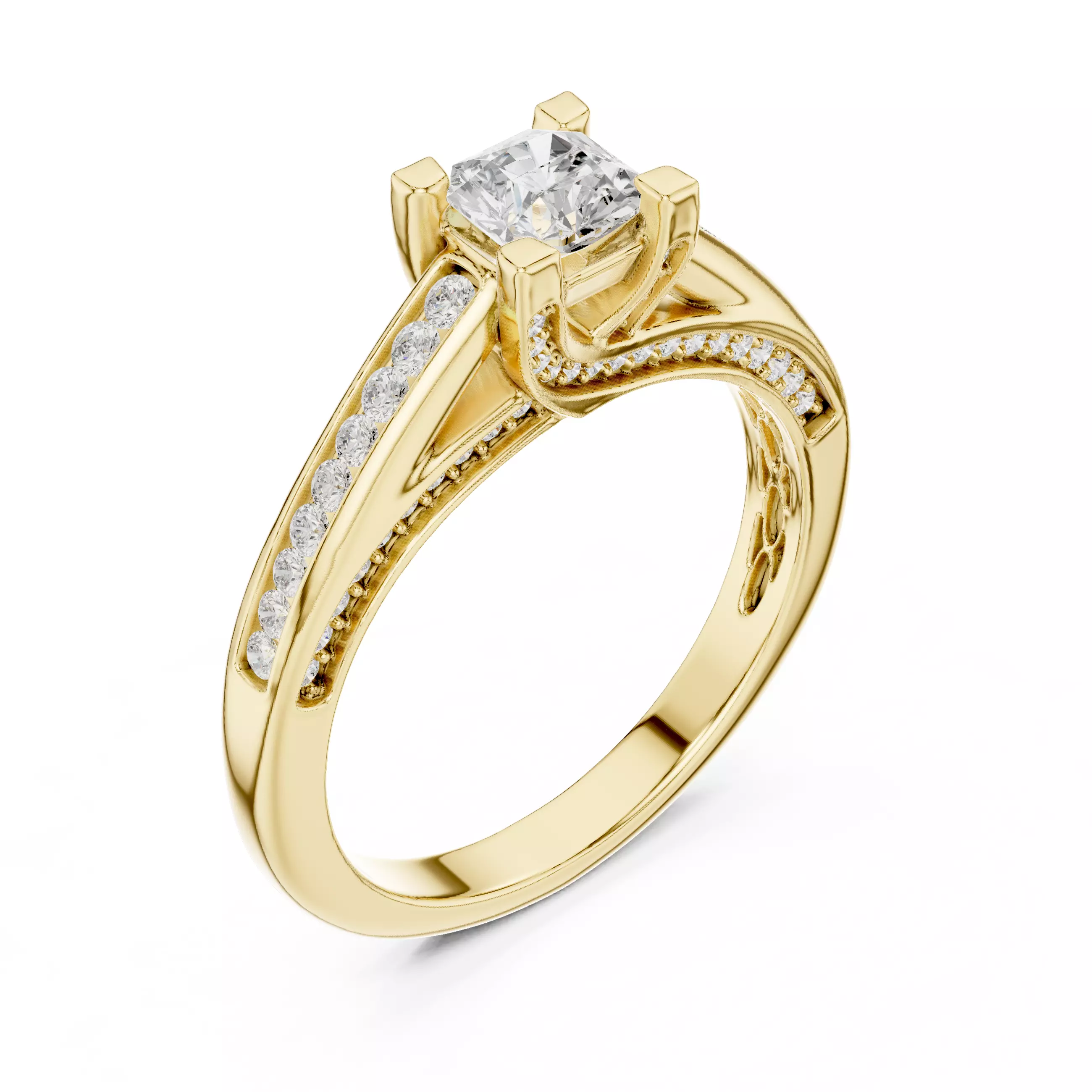 Solitaire Ring 3dm stl renders animation videos details 3D print model_11