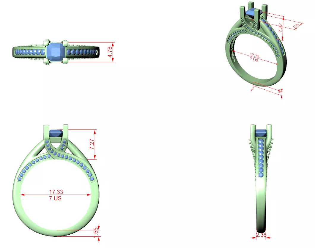 Solitaire Ring 3dm stl renders animation videos details 3D print model_1