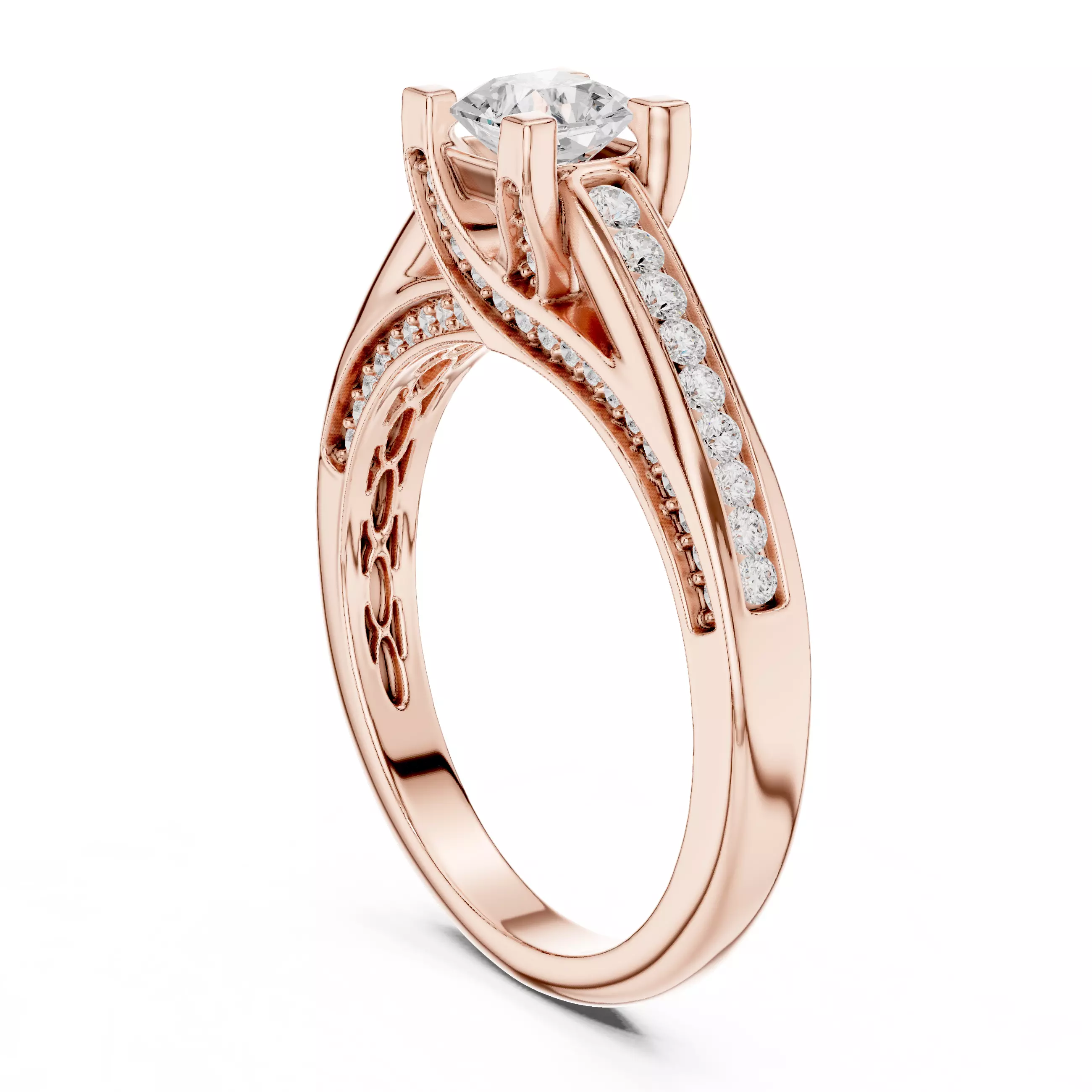 Solitaire Ring 3dm stl renders animation videos details 3D print model_3
