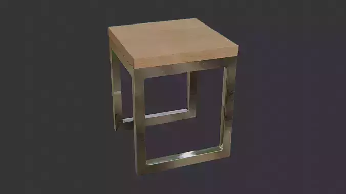 Metal Frame Side Table with Wood Top