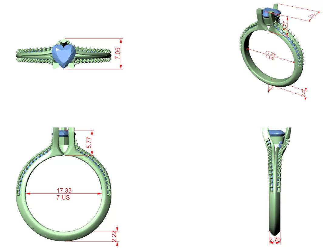 Solitaire Ring 3dm stl renders animation videos details 3D print model_1