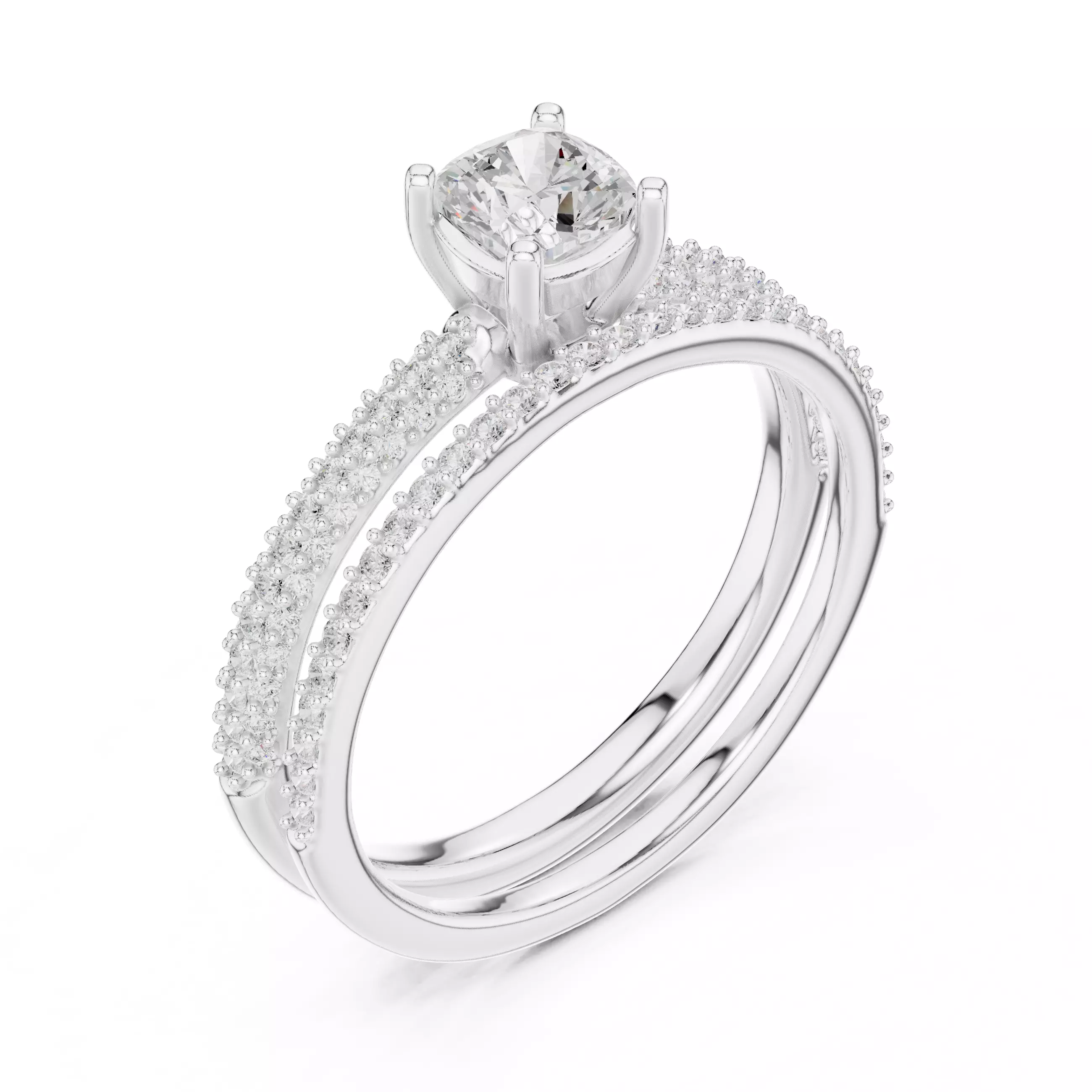 Solitaire Ring 3dm stl renders animation videos details 3D print model_7