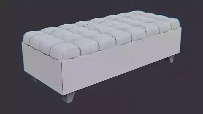 White Tufted Store Bench for Shops and Homes