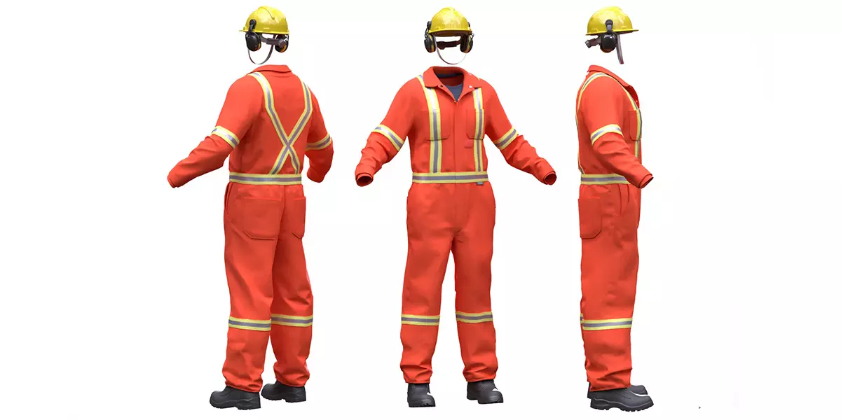 Female Miner Outfit Free low-poly 3D model_0