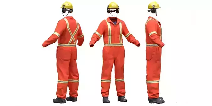 Female Miner Outfit Free low-poly 3D model