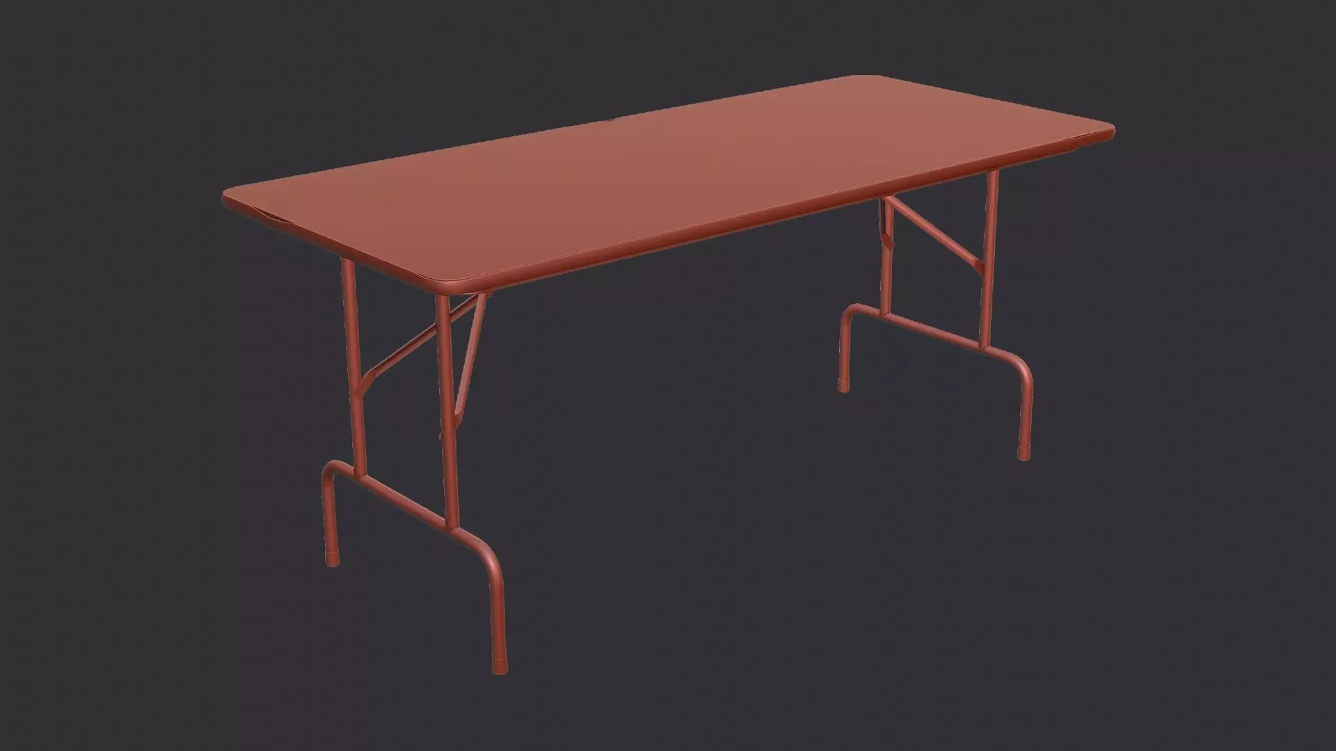 Wood Folding Table Dark Oak Finish Low-poly 3D model_6