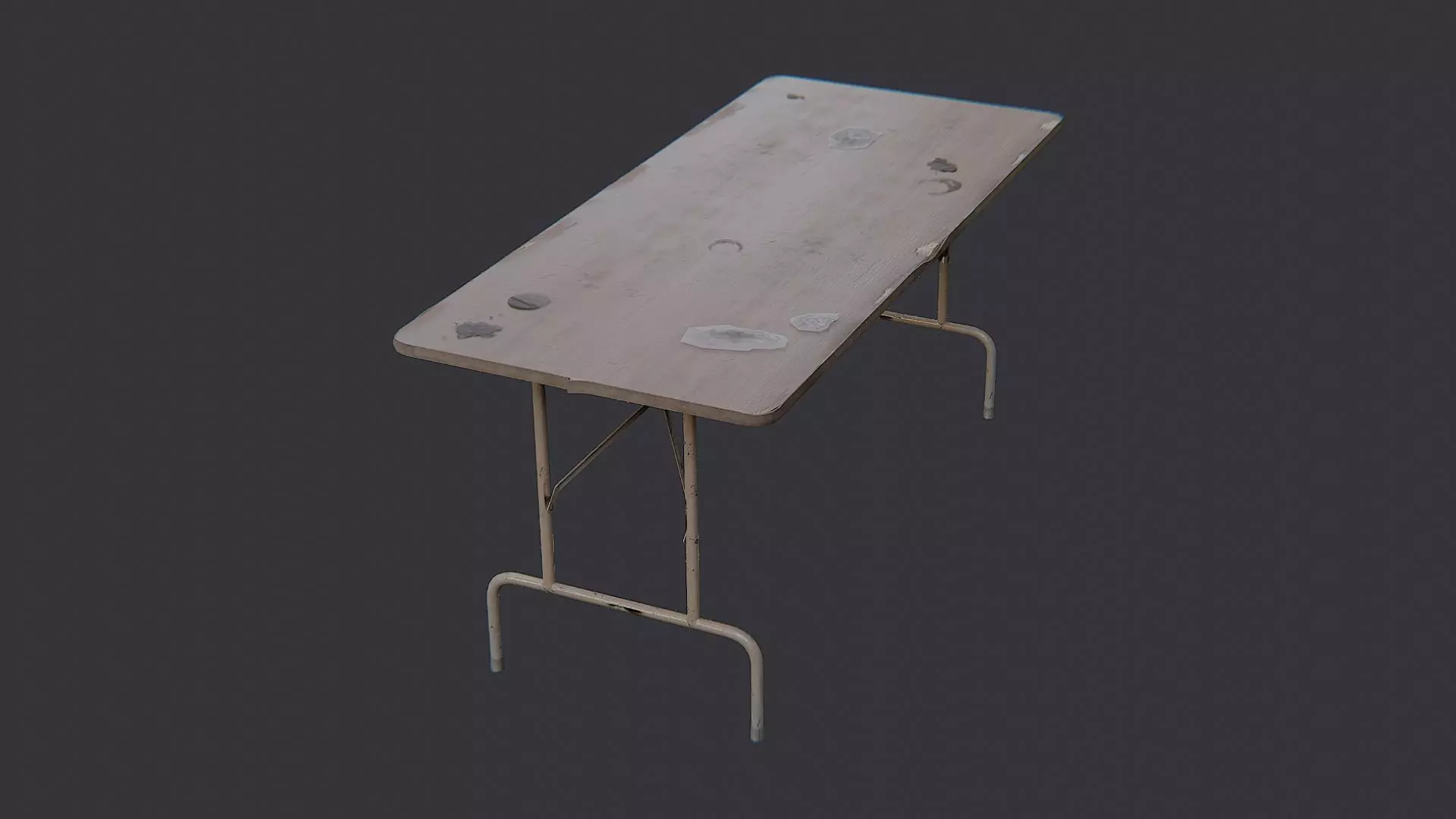 Wood Folding Table Dark Oak Finish Low-poly 3D model_3
