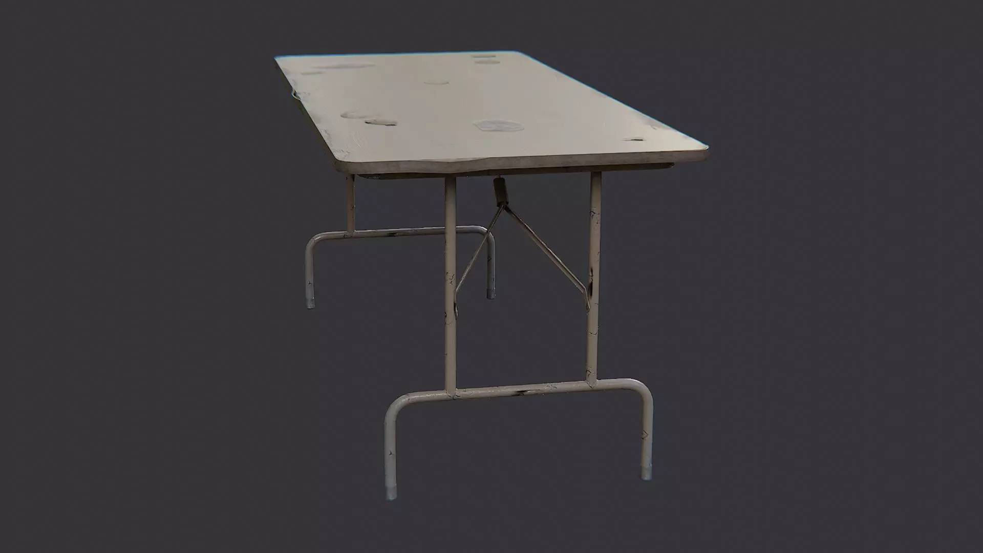 Wood Folding Table Dark Oak Finish Low-poly 3D model_1