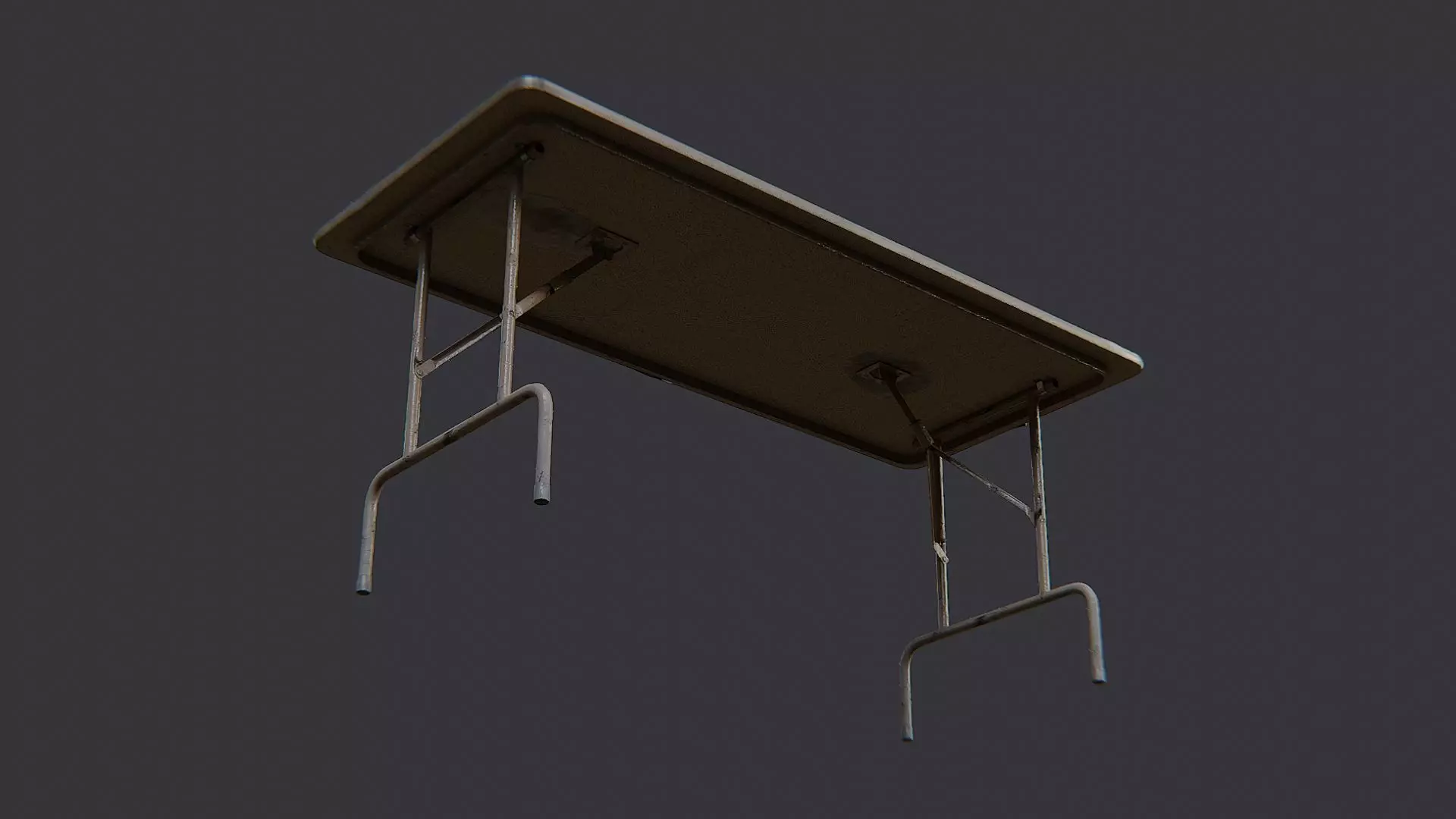 Wood Folding Table Dark Oak Finish Low-poly 3D model_5