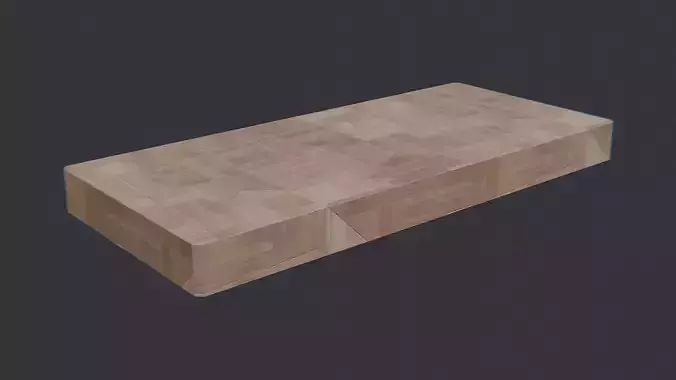 Modern Wood Display Table with Parquet Pattern