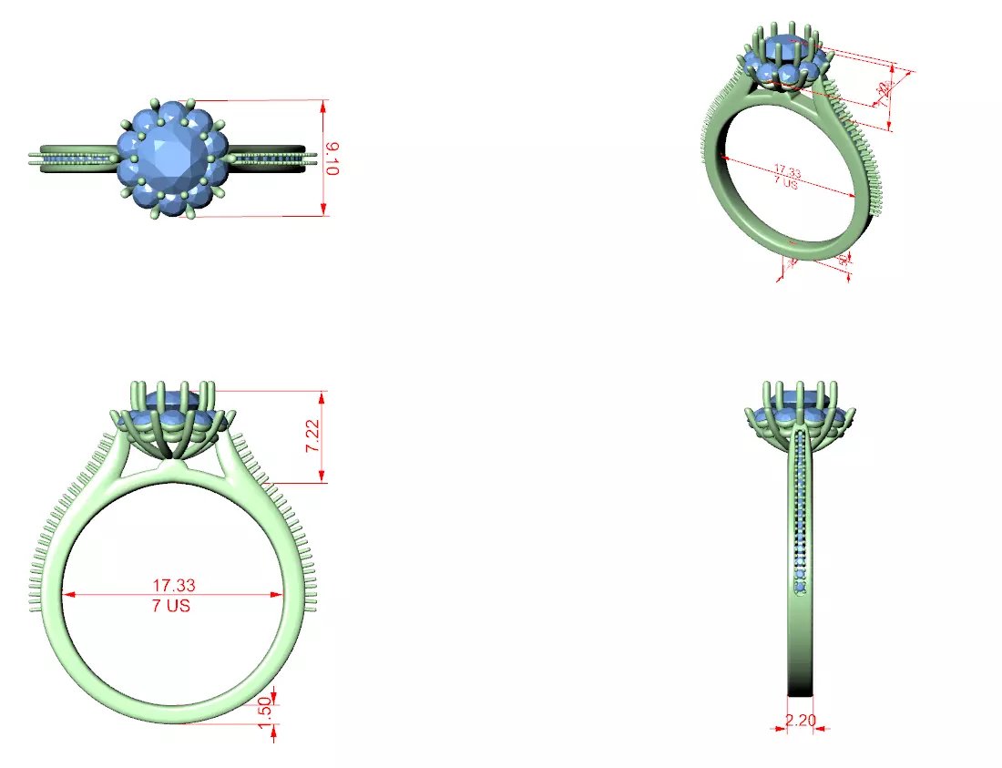 Solitaire Ring 3dm stl renders animation videos details 3D print model_1