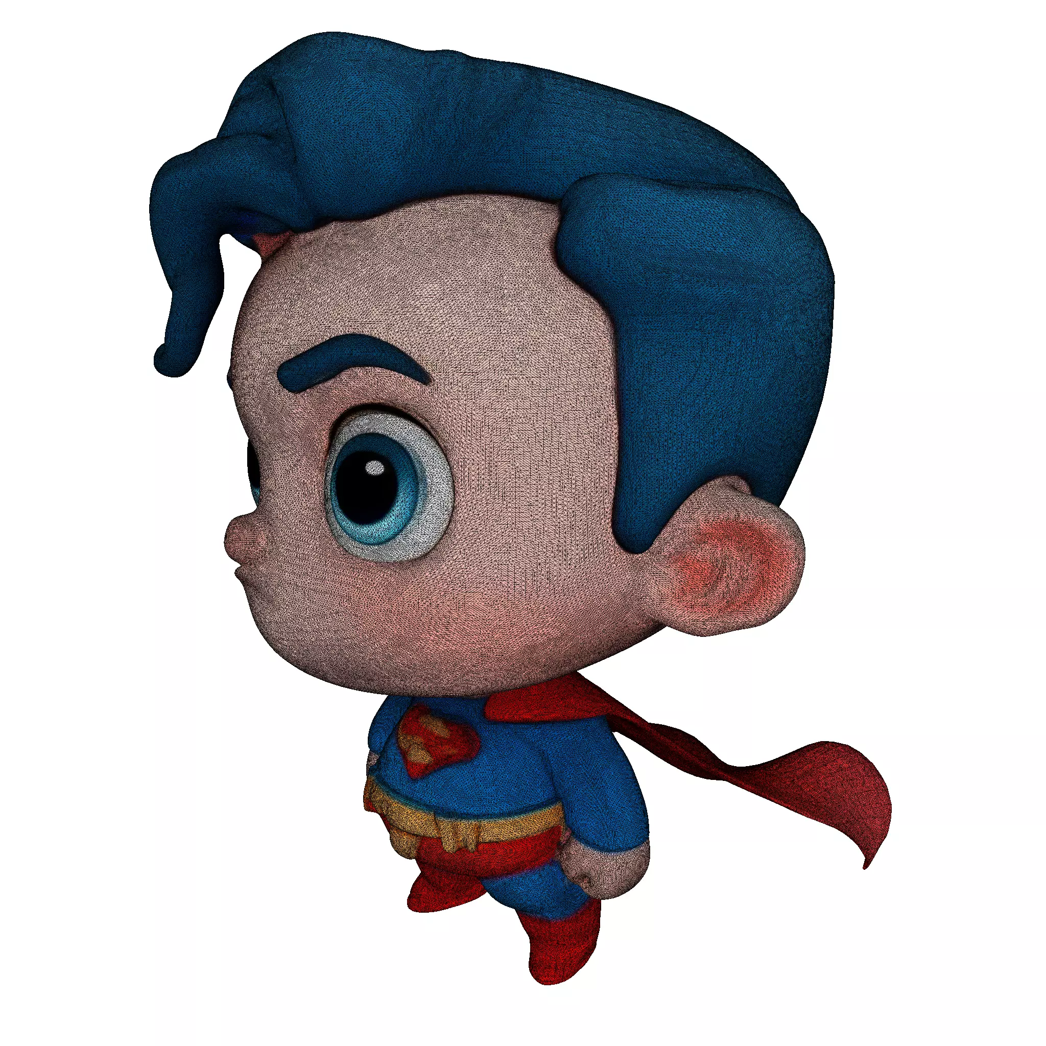 Cute Superhero 3D Model STL OBJ FBX GLB  3D print model_42