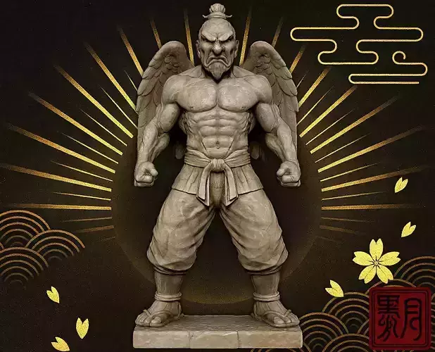 Japanese Tengu Yokai Stone Statue Japanese monster