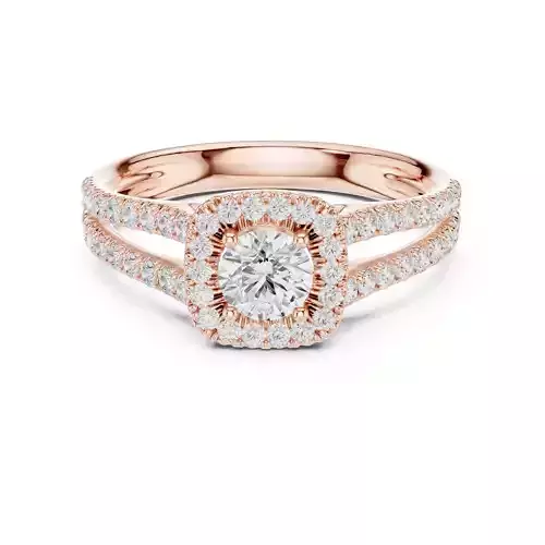 Halo Solitaire Ring with Dual Shank 3dm stl renders animation