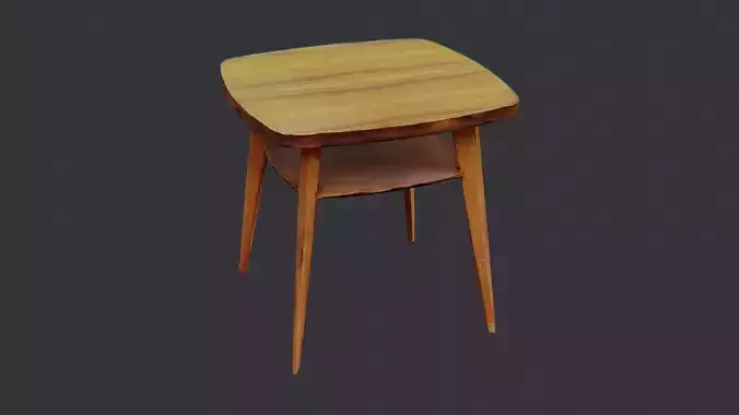 Wooden Side Table with Lower Shelf