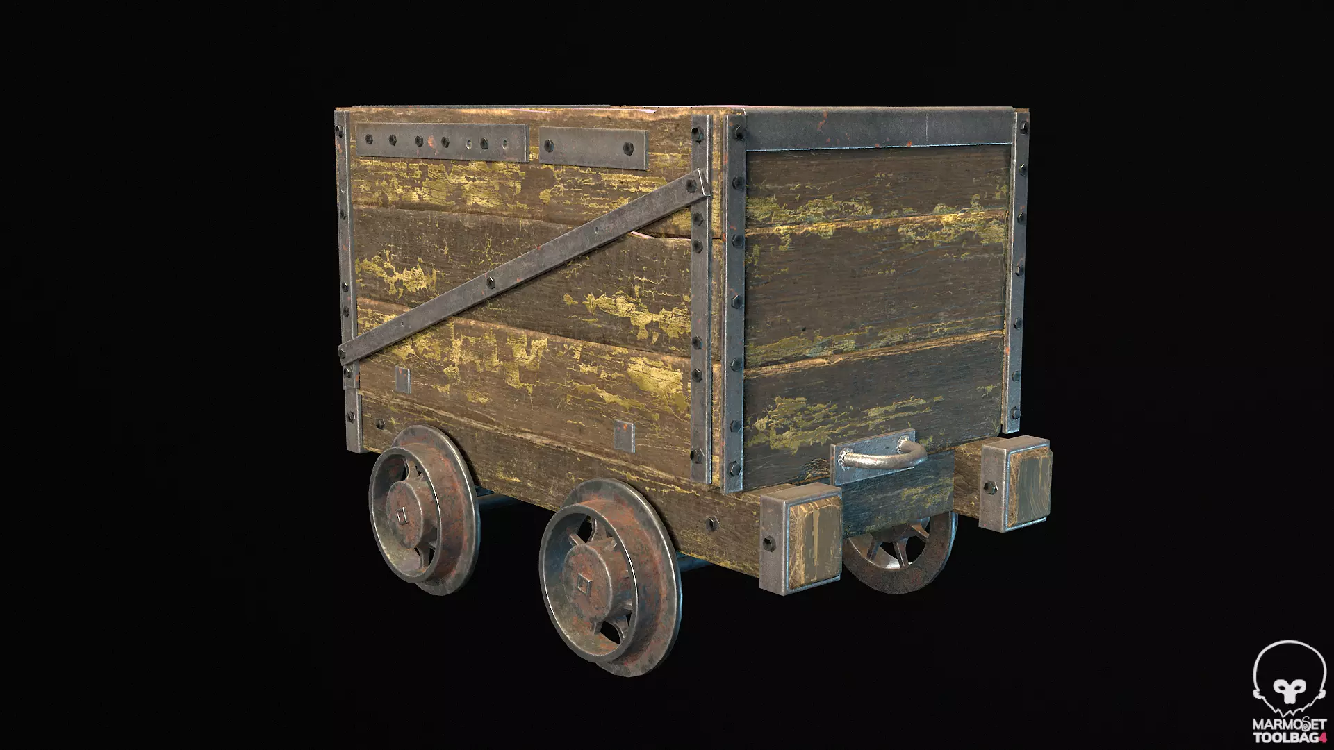 Minecart  Low-poly 3D model_2