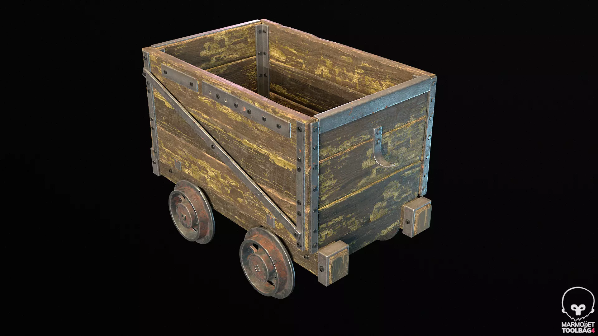 Minecart  Low-poly 3D model_0