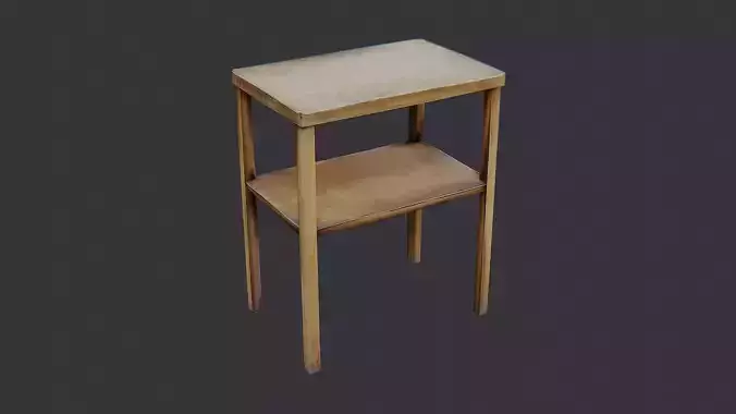 Wooden Small Table with Shelf