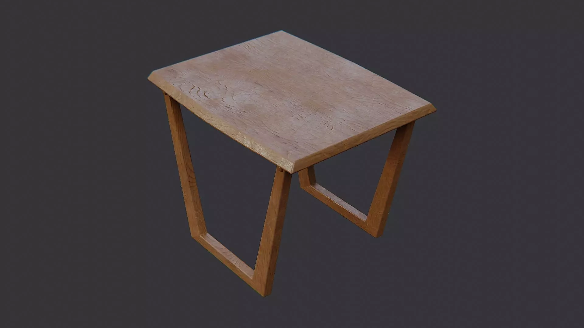 Vintage Wooden Table Low-poly 3D model_3