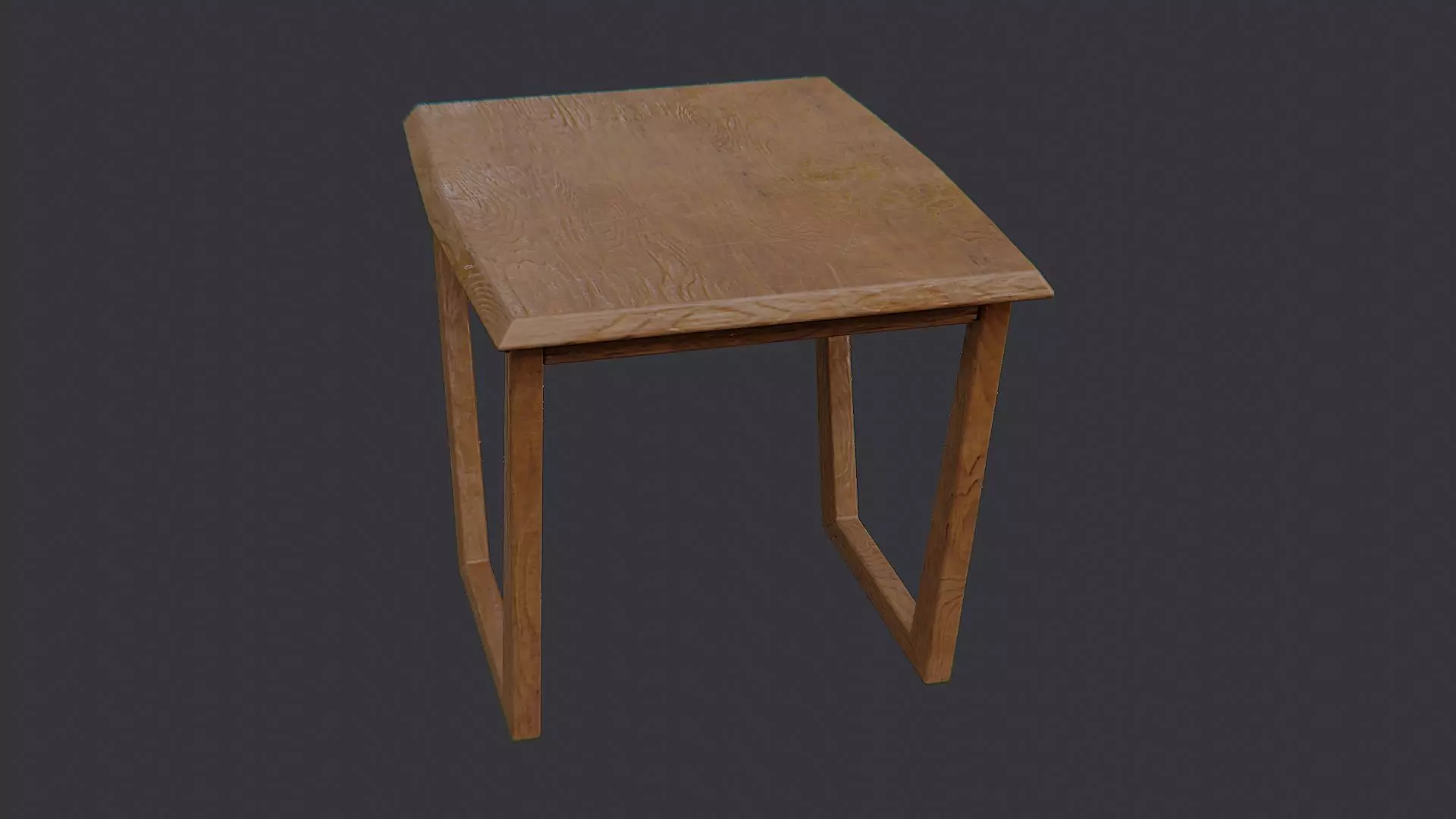 Vintage Wooden Table Low-poly 3D model_0