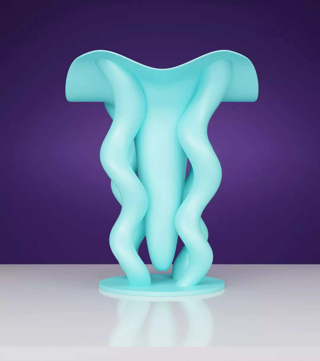 Oceanic Form Vase 3D print model_0