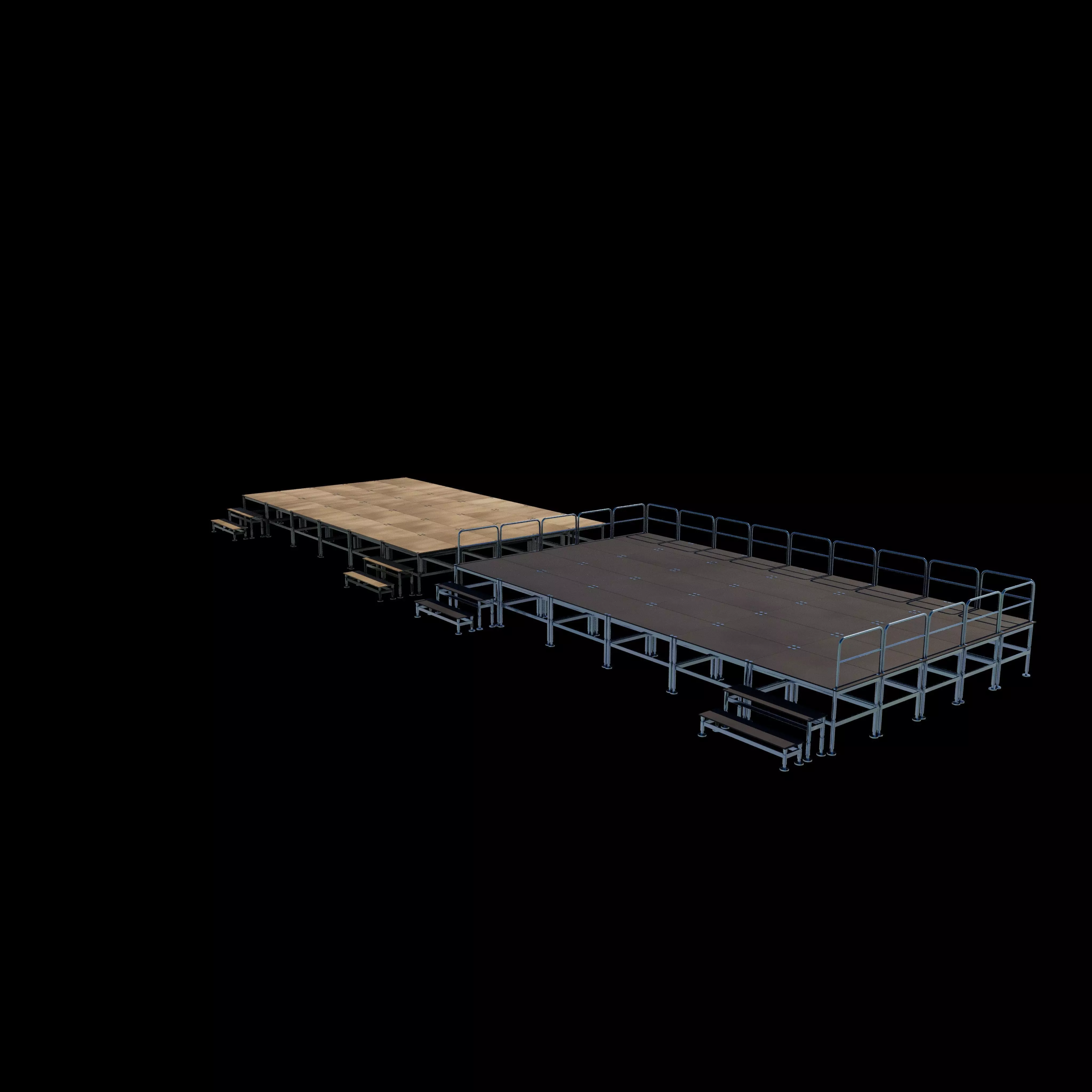 Flat stage set 3D model_15