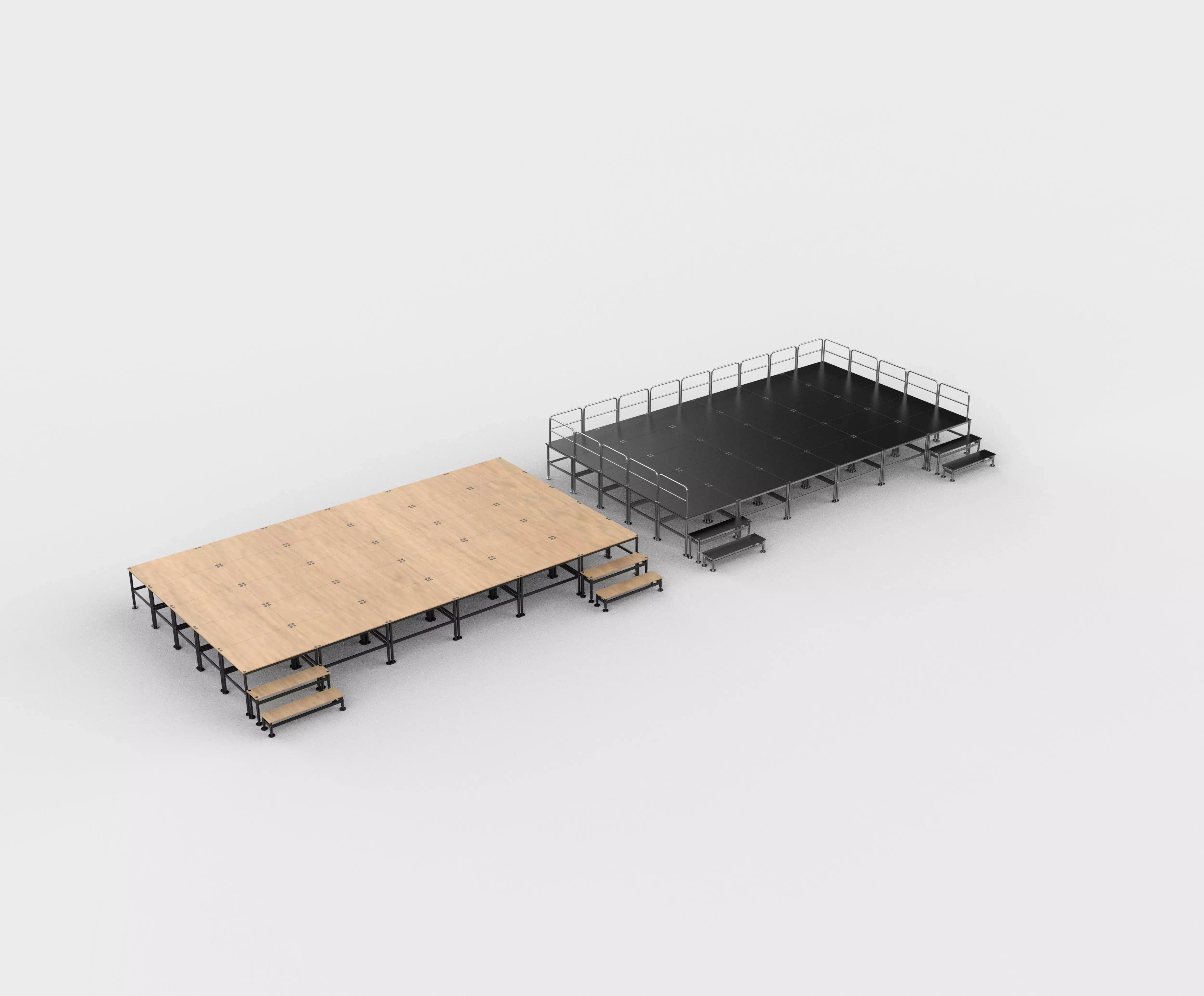 Flat stage set 3D model_6