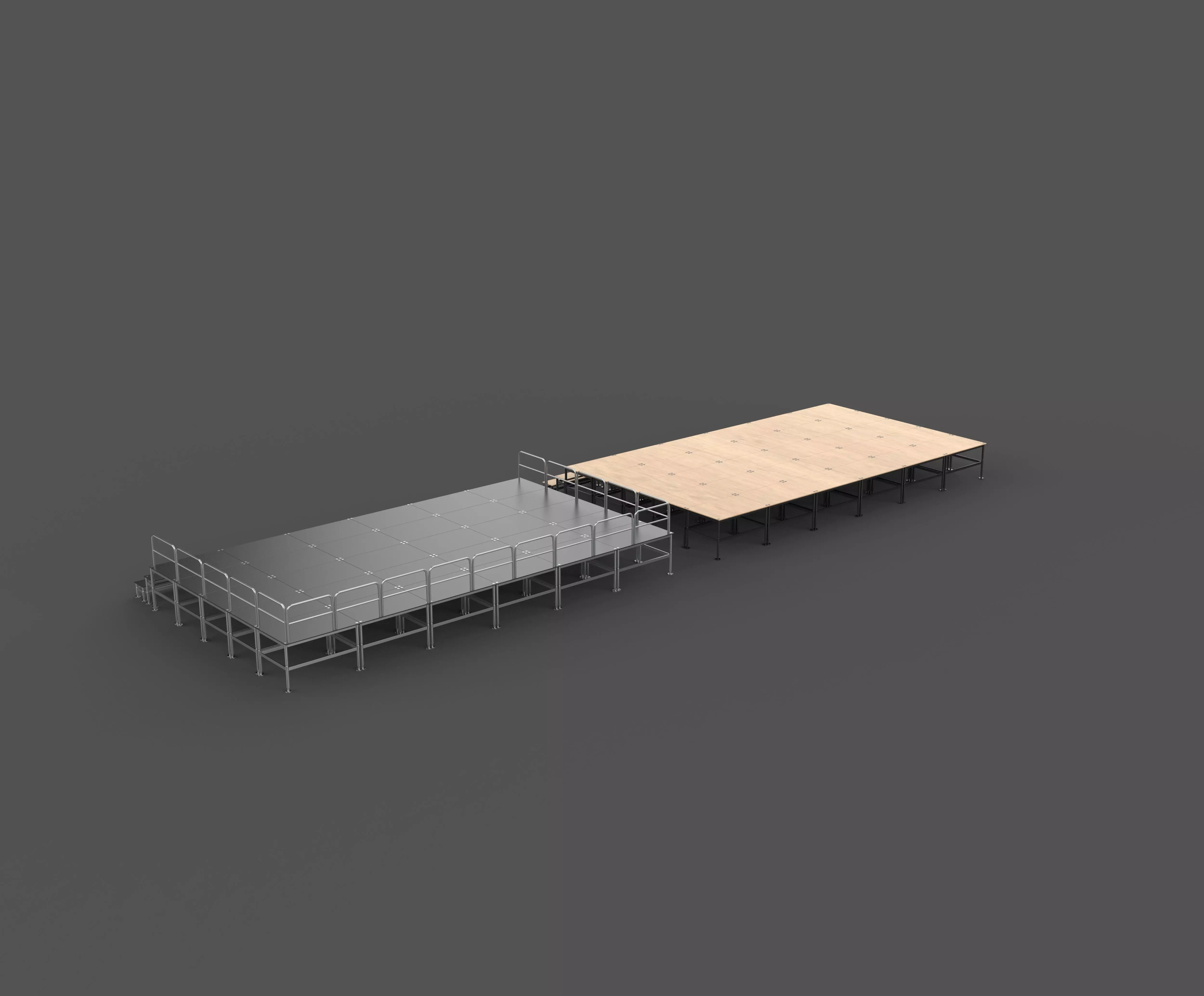 Flat stage set 3D model_2