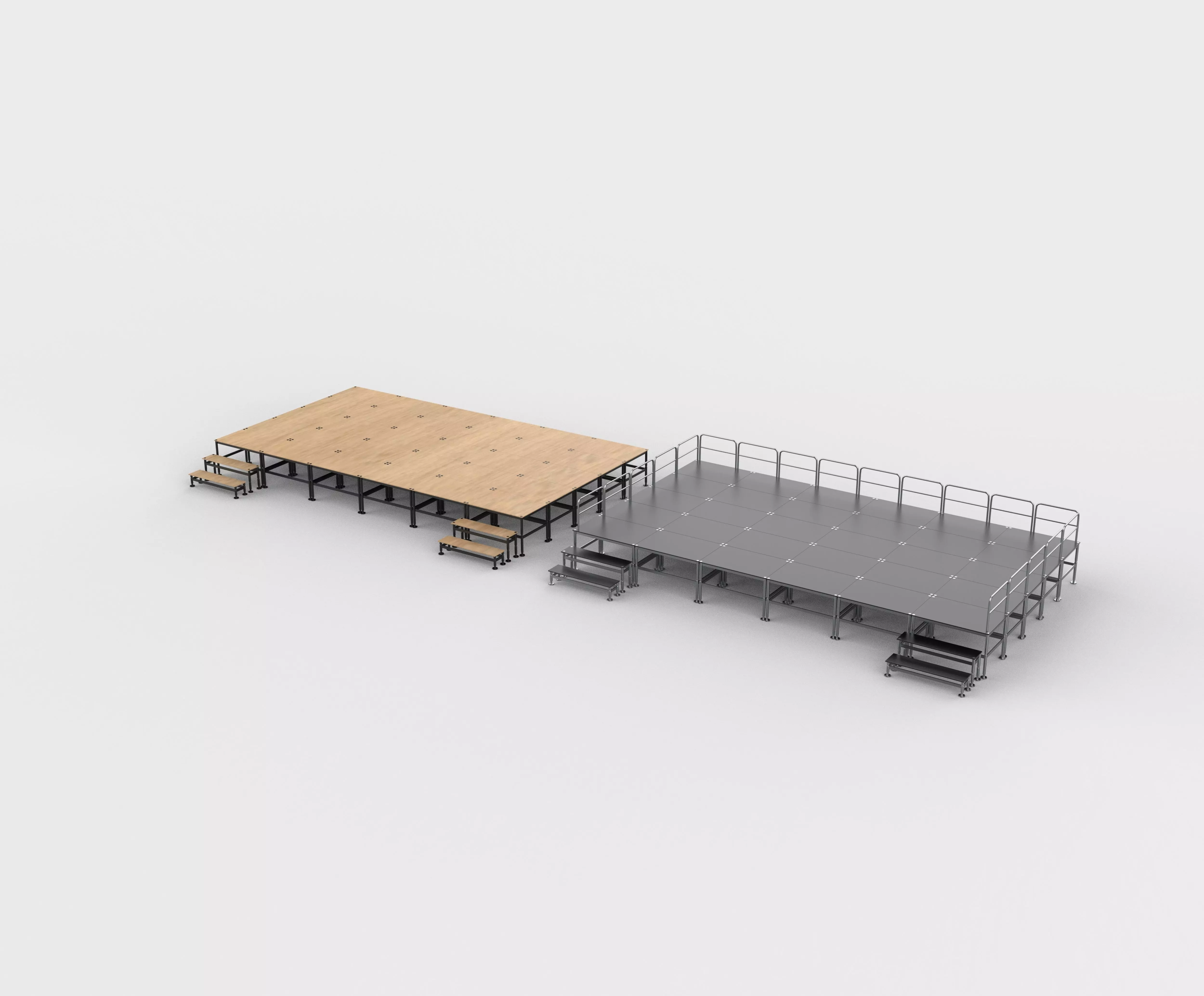 Flat stage set 3D model_4
