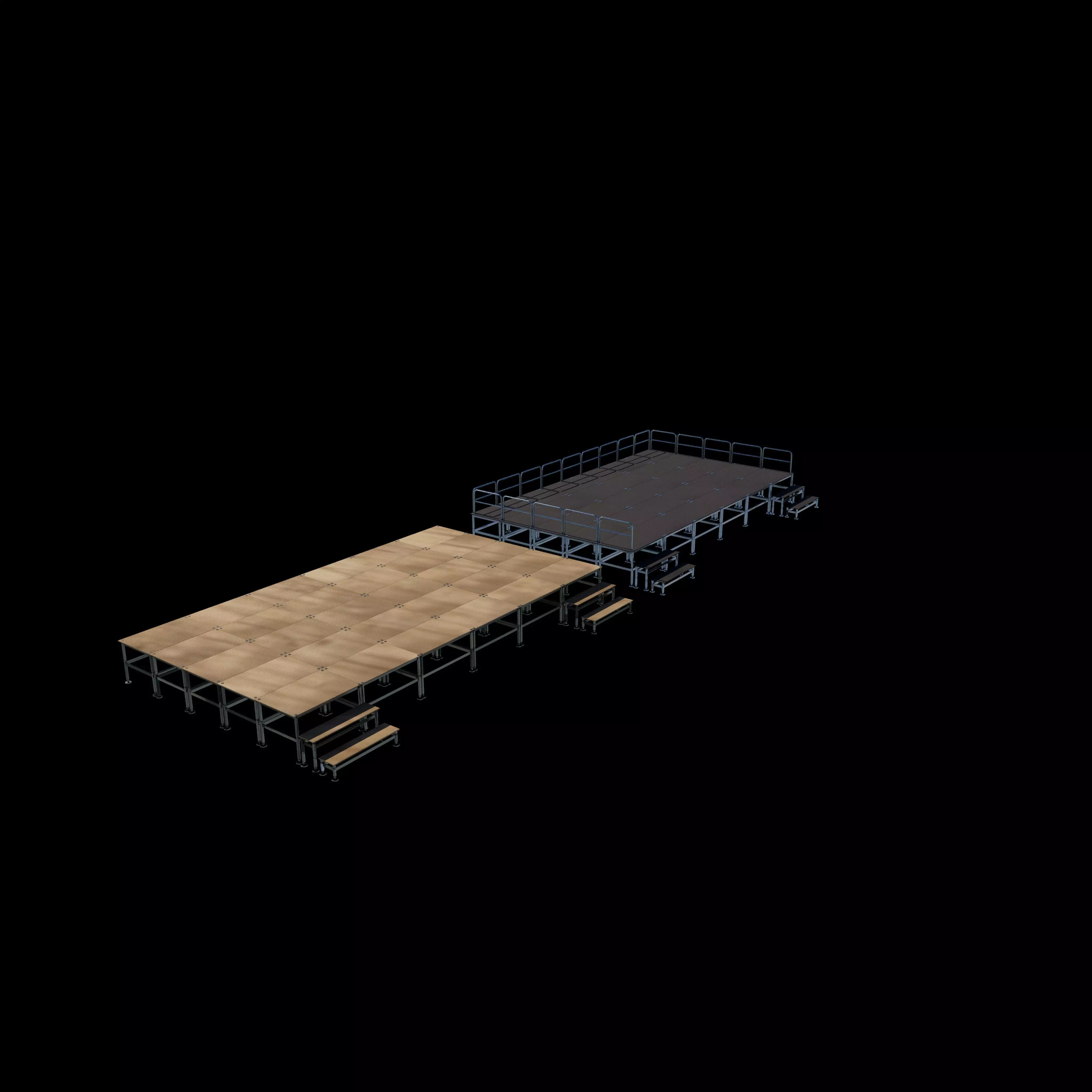 Flat stage set 3D model_17