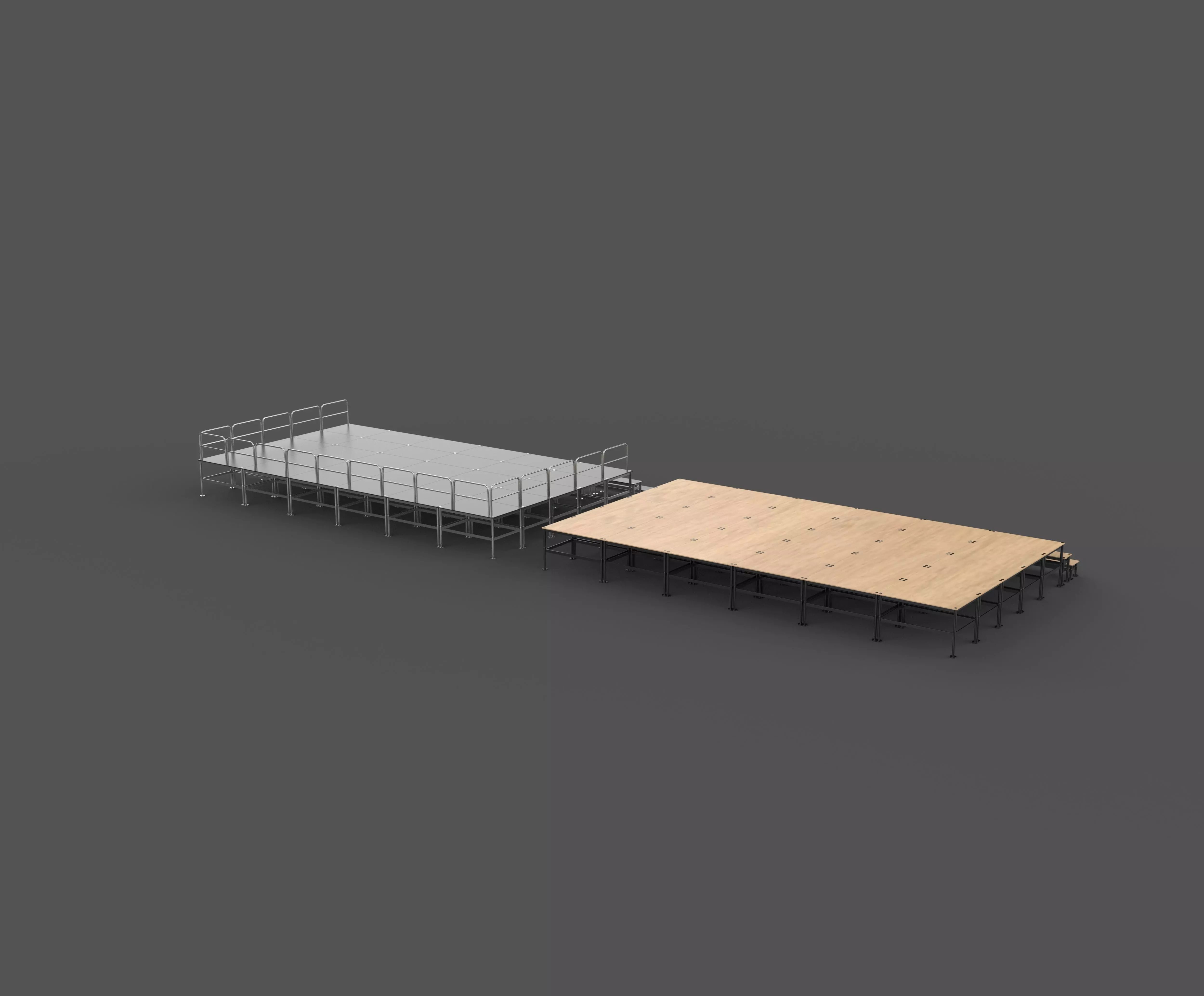 Flat stage set 3D model_9