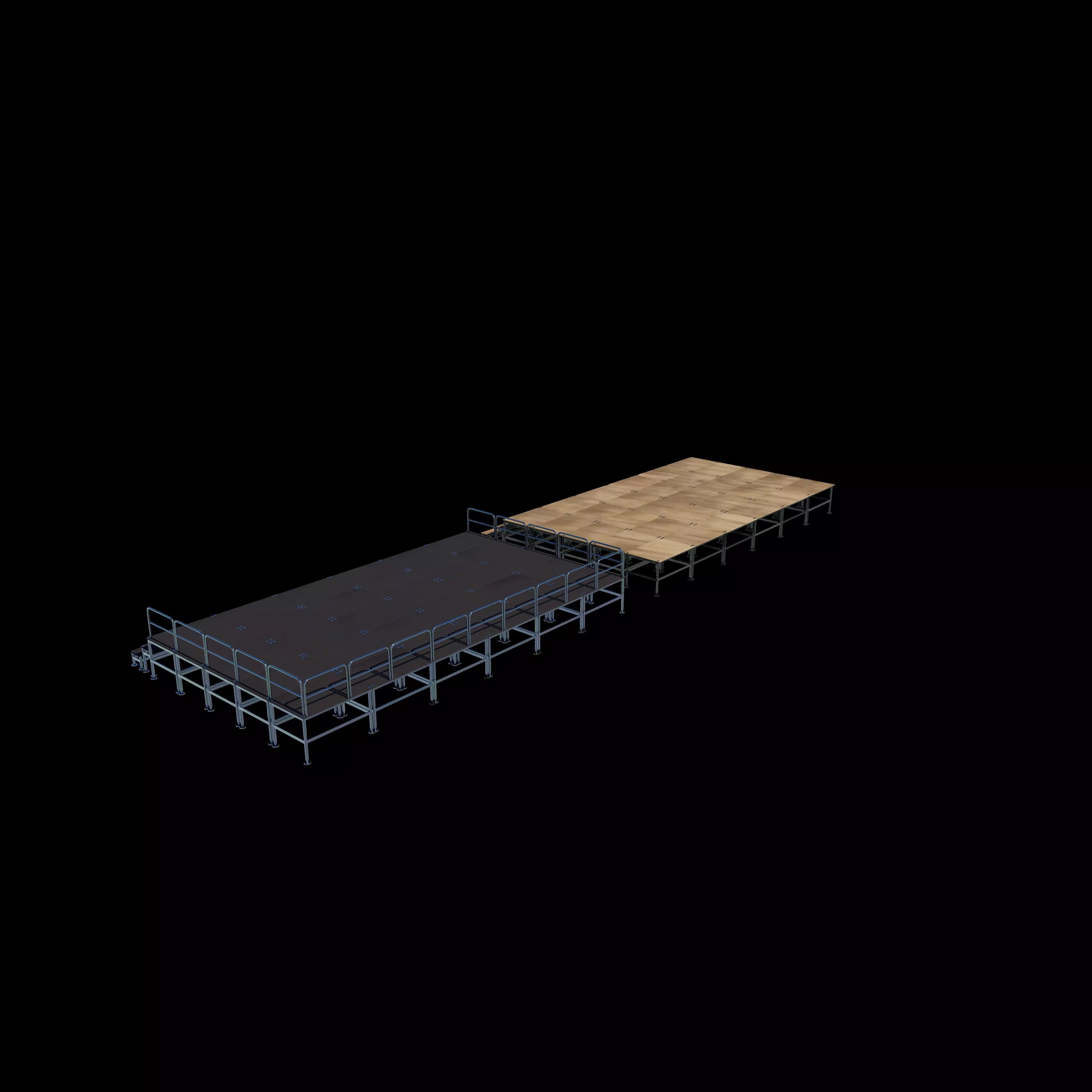 Flat stage set 3D model_0