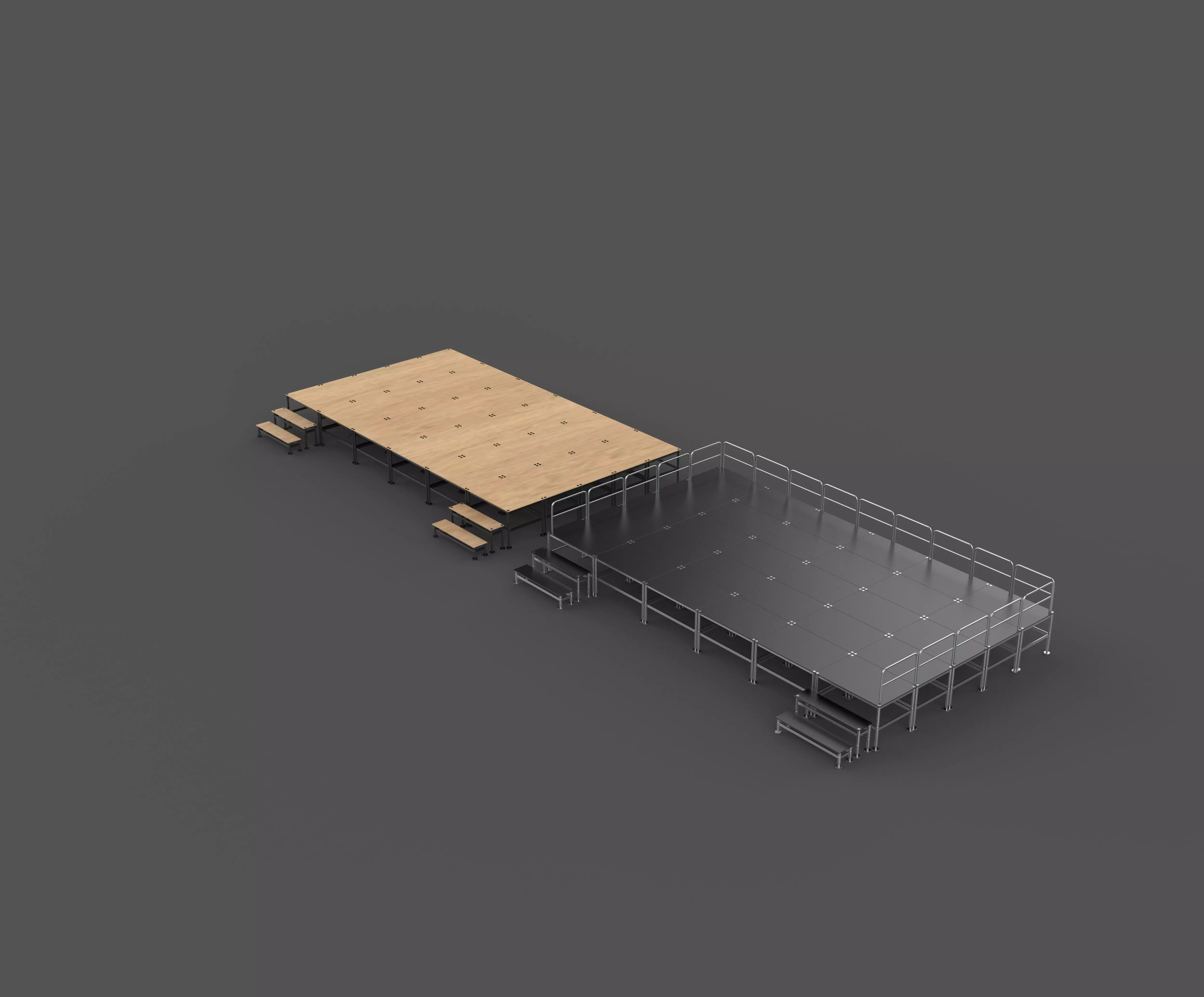 Flat stage set 3D model_11