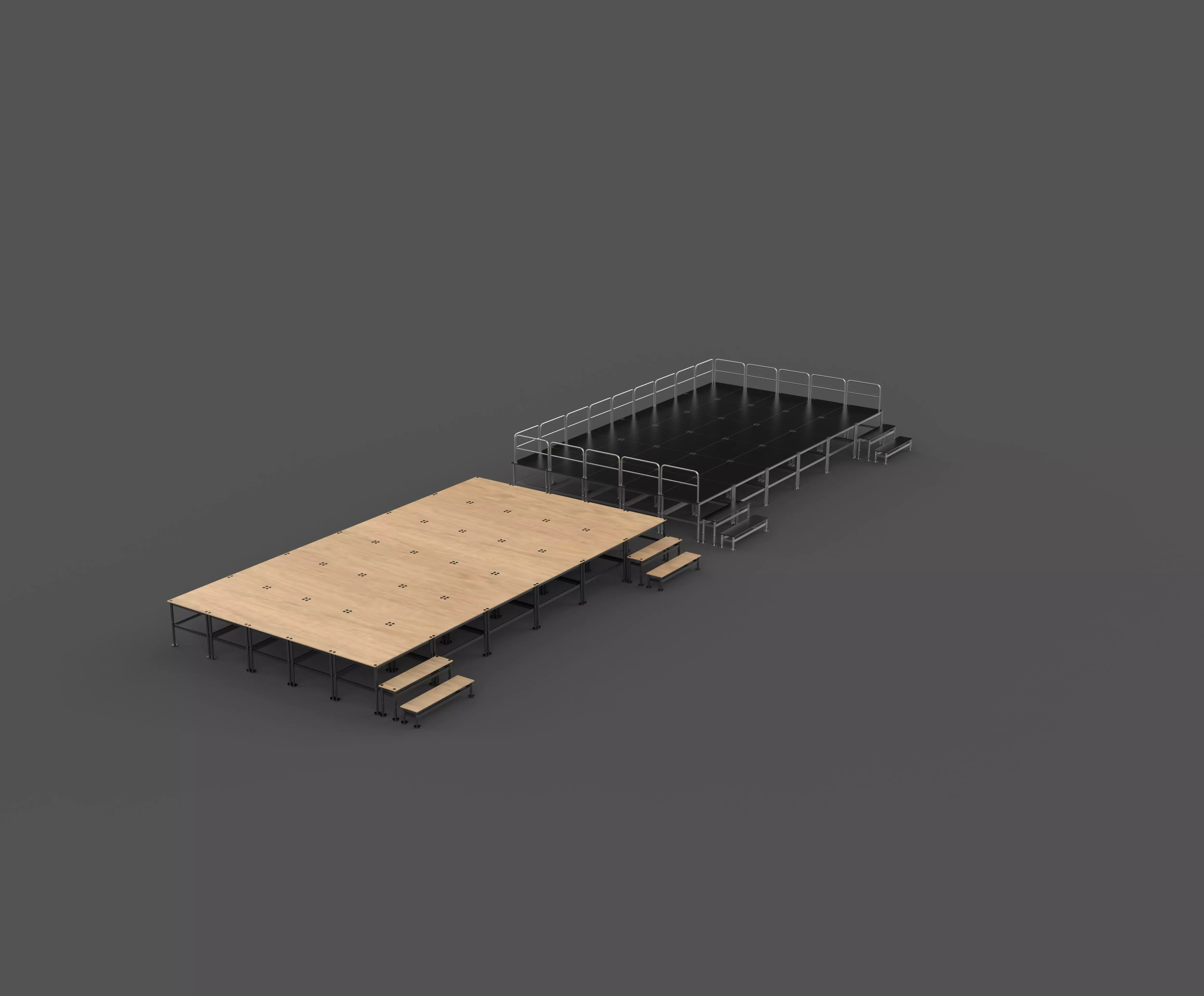Flat stage set 3D model_10