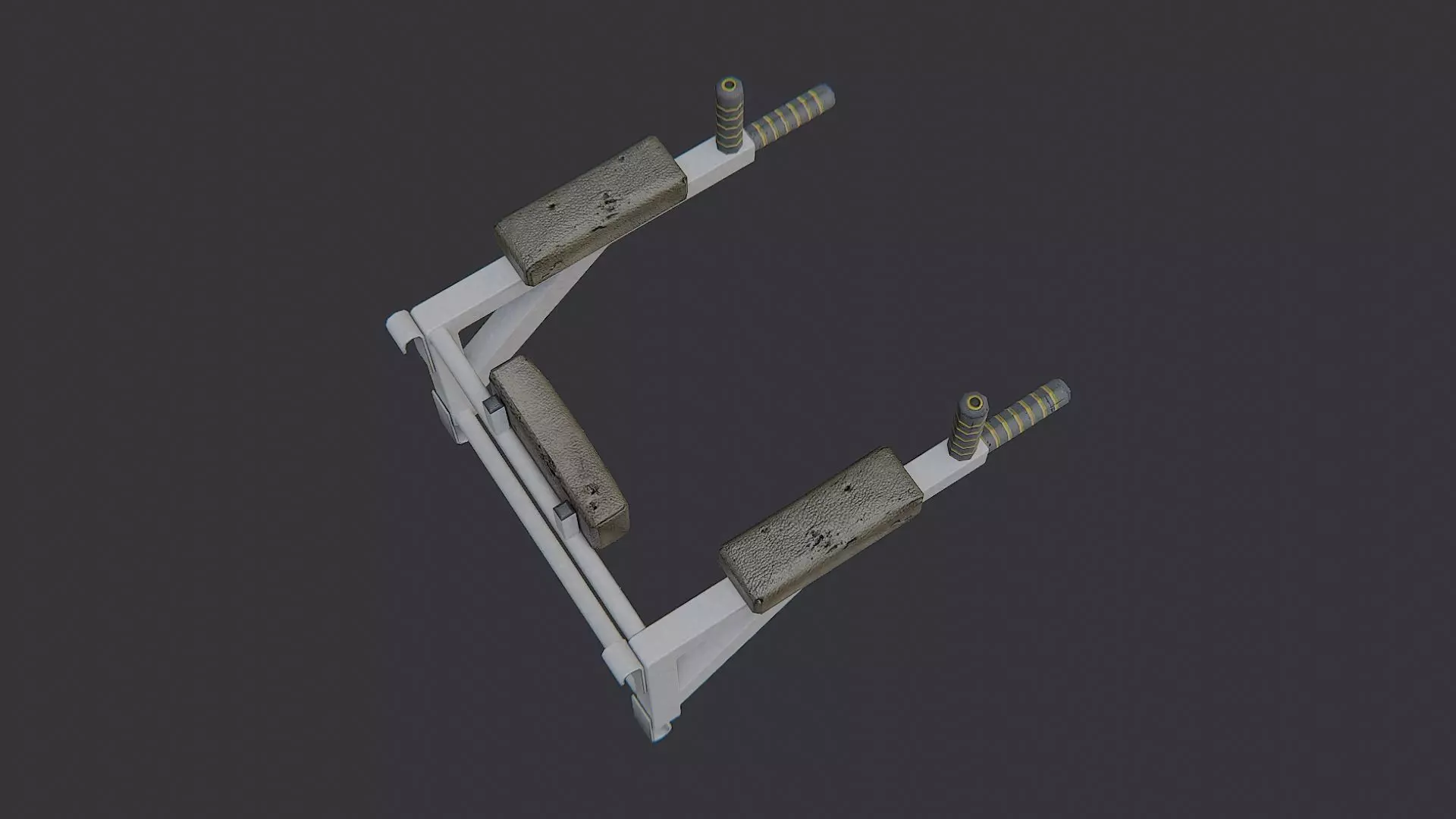 Wall Mounted Fitness Bar Fixture Low-poly 3D model_4
