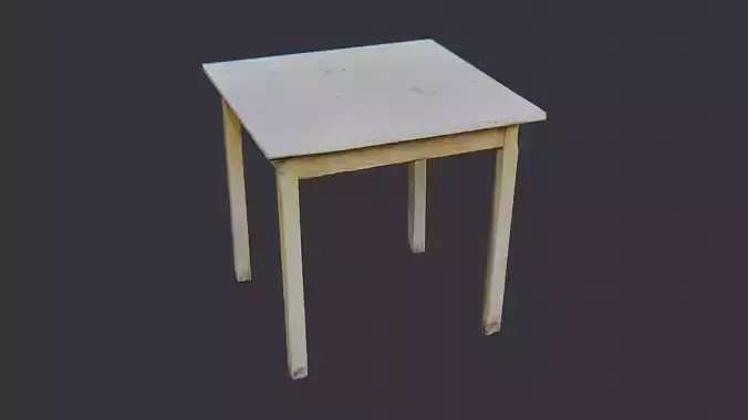 Rustic white wood table with worn top