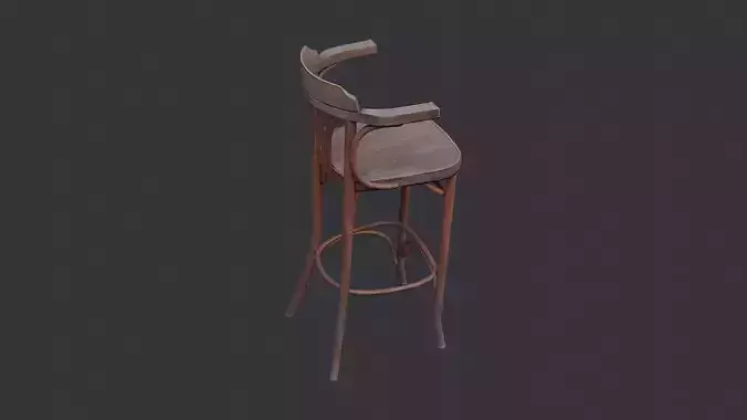 Wooden Bar Stool with Dark Finish