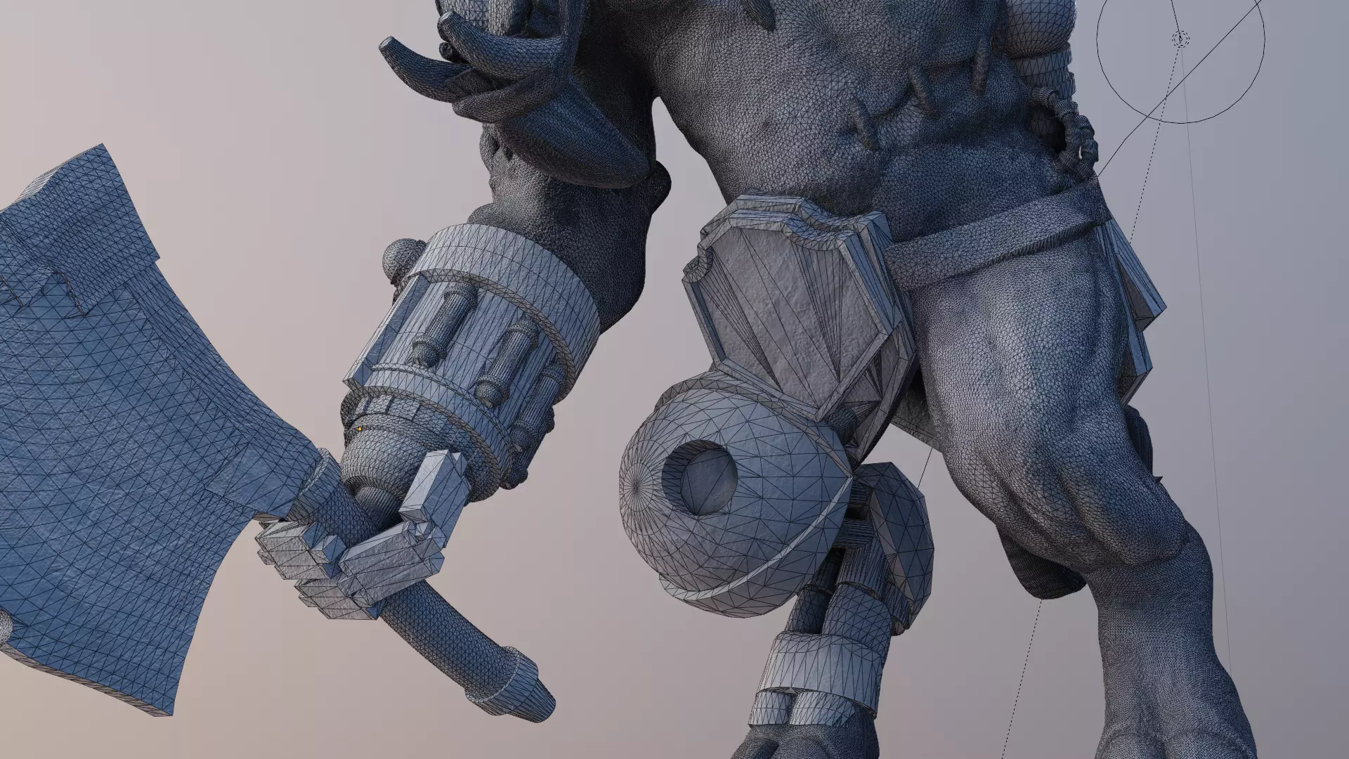 CyberTusker SciFi Boar Warrior 3D print model_10